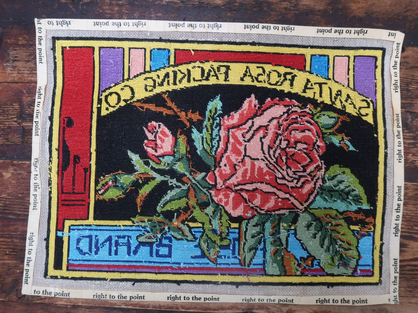 Rose Brand Santa Rosa Packing Co. Needlepoint Label Company Ads 14.5" x 11"