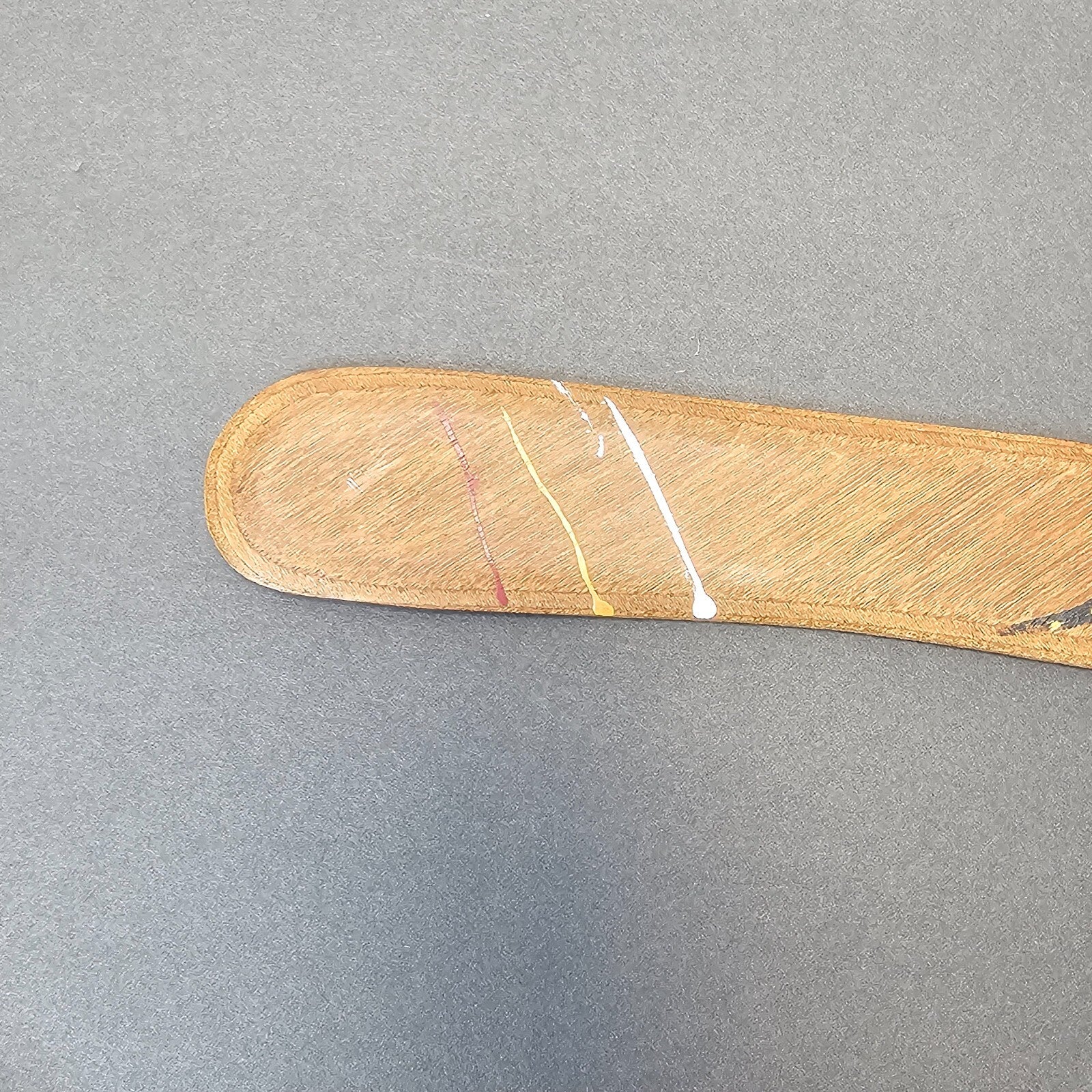 Aboriginal Art Style Wooden Boomerang (Snake Design)