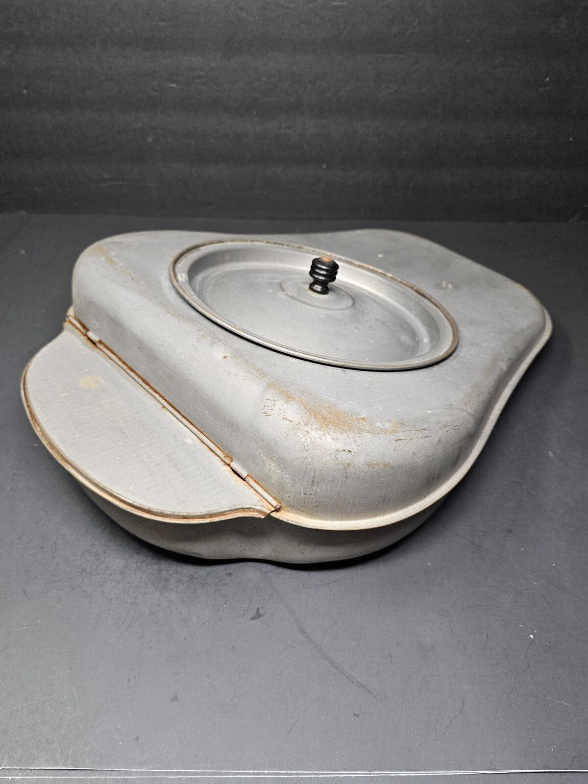 Antique Steel Bed Pan With Hinged Lid Made By Duquesne Works ?