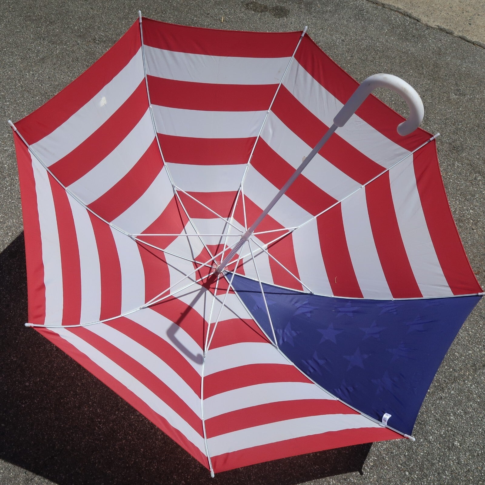 Set of 2 American Flag 30" x 51" With Pole & Estée Lauder American Flag Umbrella