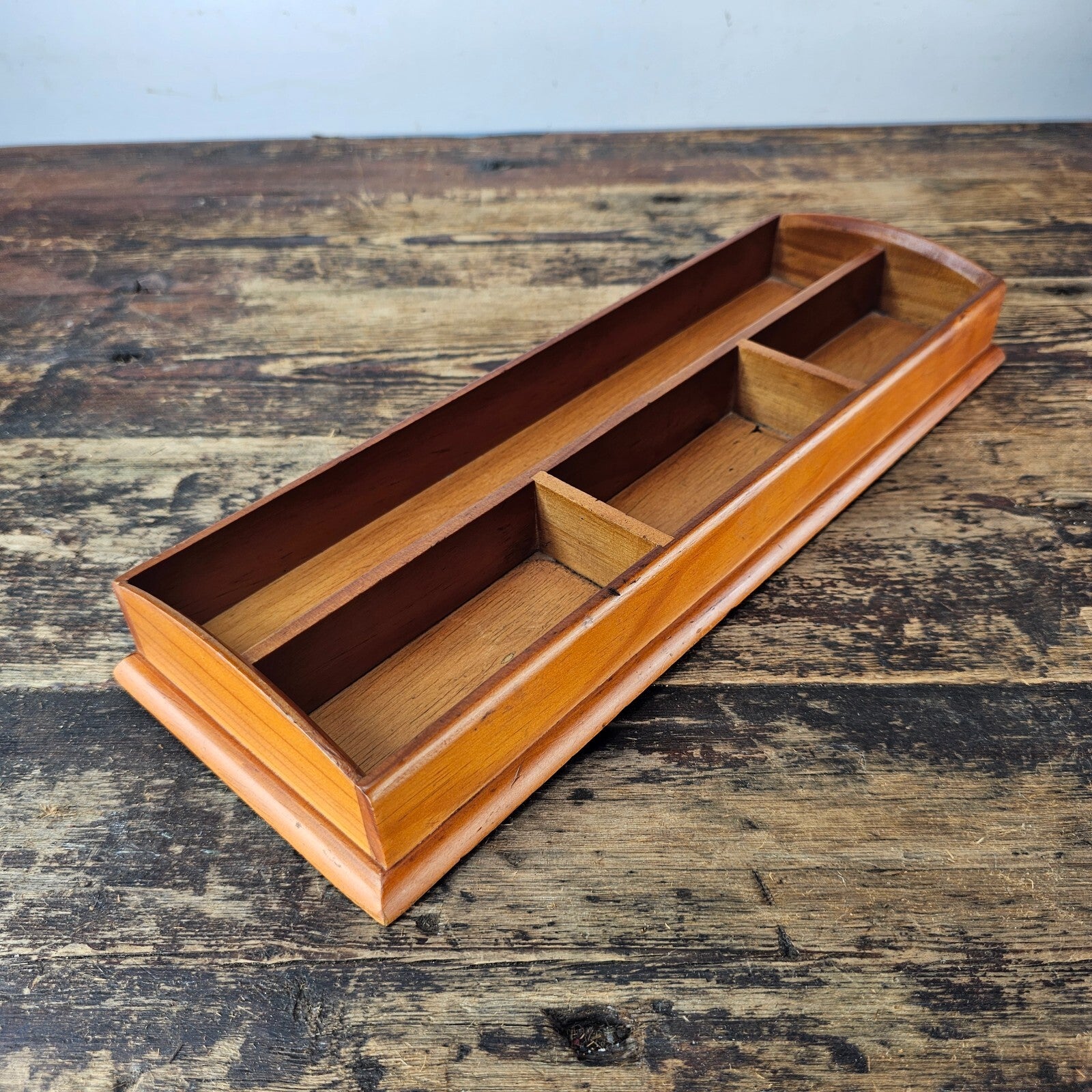 Wooden Desk Organizer 14.75"L × 5.25"W × 2"H (9 oz.)