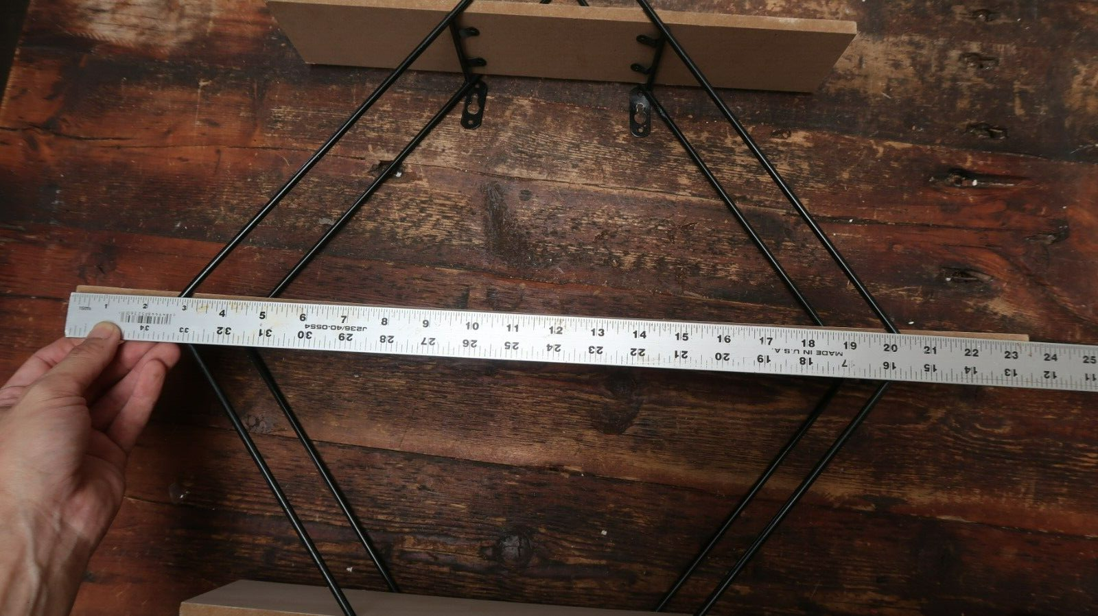 3 Tier Floating Shelves Geometric Diamond Wall Shelves H 23.5" x W 23.5" x D 4"