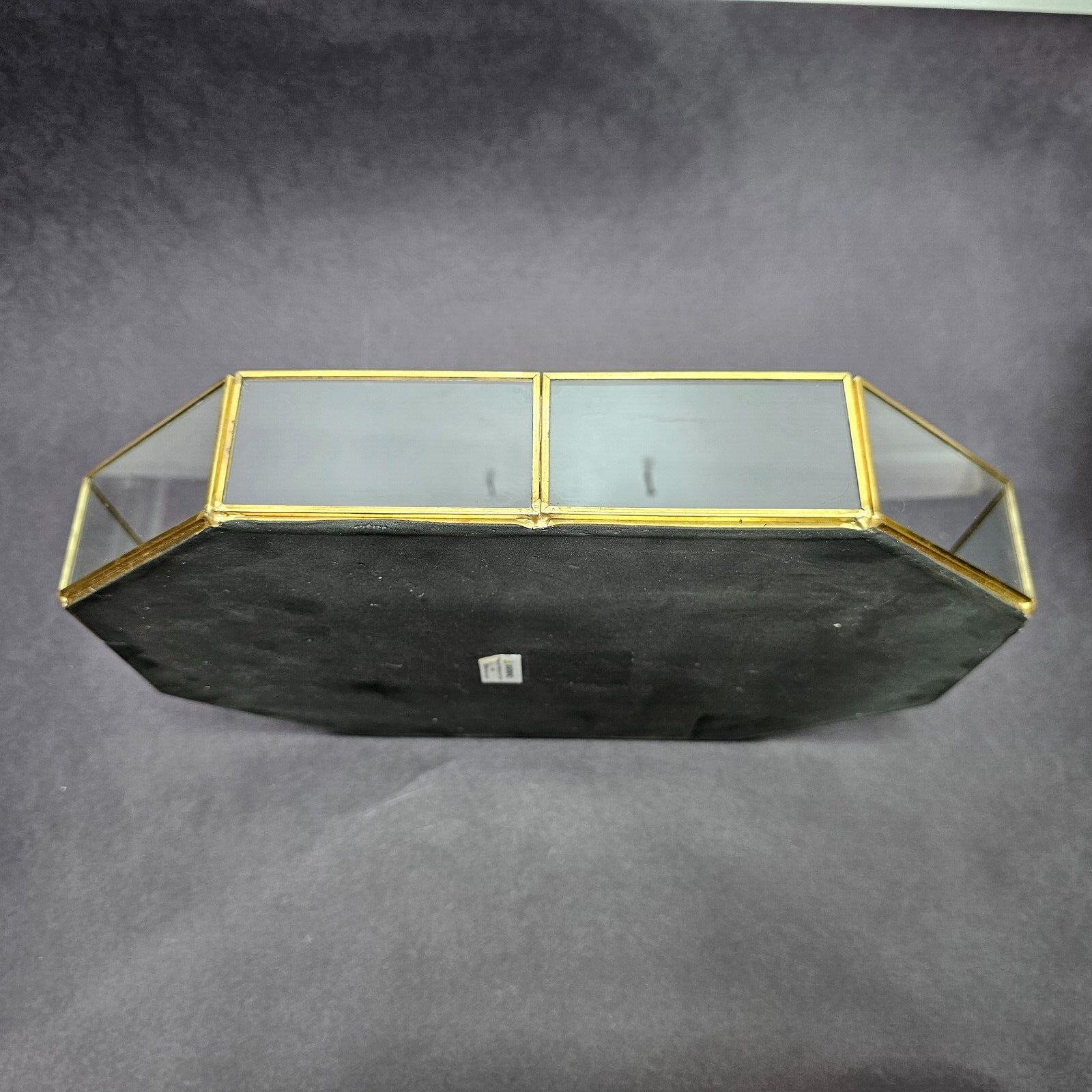 Decorative Brass Glass Jewelry Tray 12.5" L x 8.5" W x 2" H