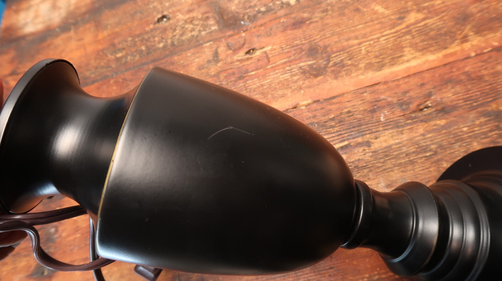 Black Metal Table Lamp 6" x 6" x H 17.5"