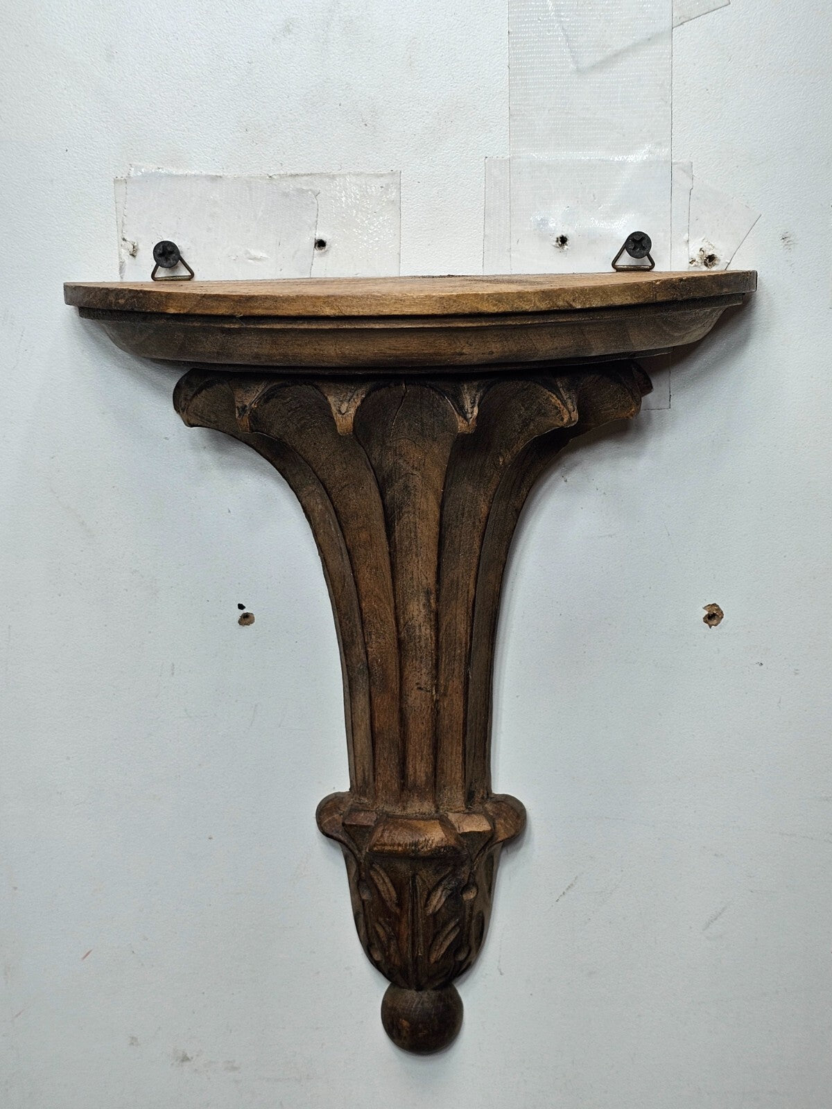 Vintage Hand Carved Italian Florentine Wood Shelf Bracket 9 5/8"H