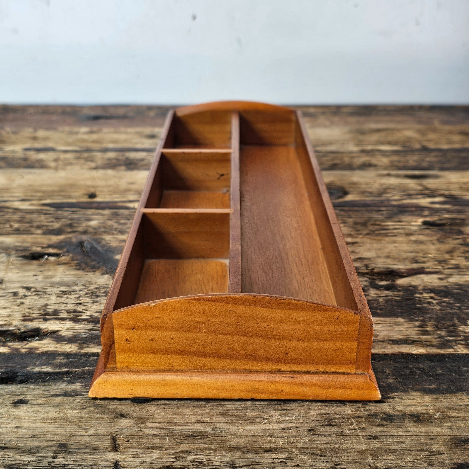 Wooden Desk Organizer 14.75"L × 5.25"W × 2"H (9 oz.)