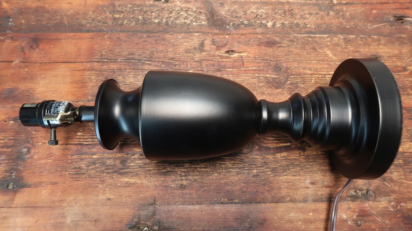 Black Metal Table Lamp 6" x 6" x H 17.5"