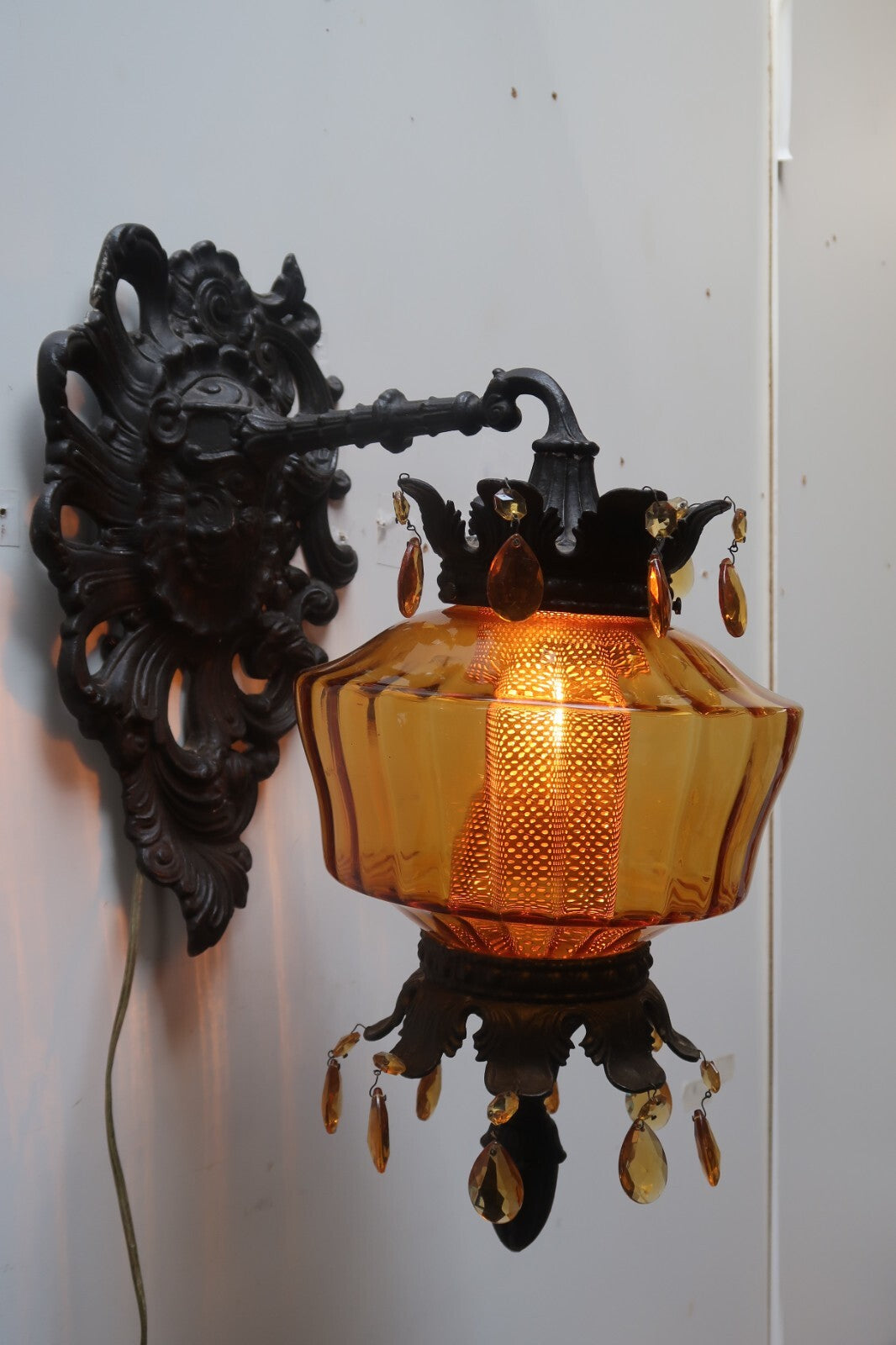 Vintage MC. Co. GIM Wall Sconce Wire Electric Wall Hanging Lamp 1950s