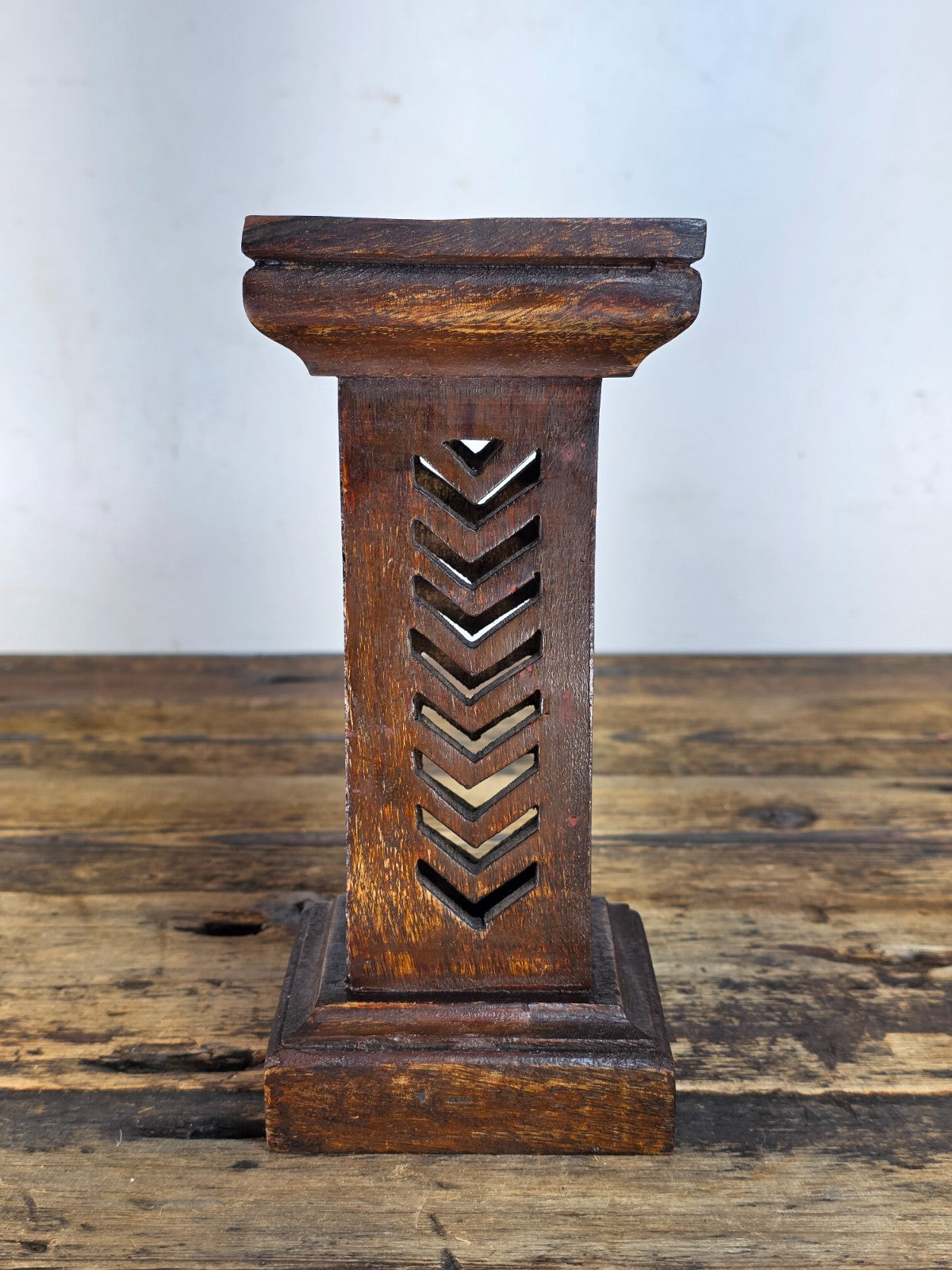 Handcrafted in India | Rustic Wooden Candle Holder