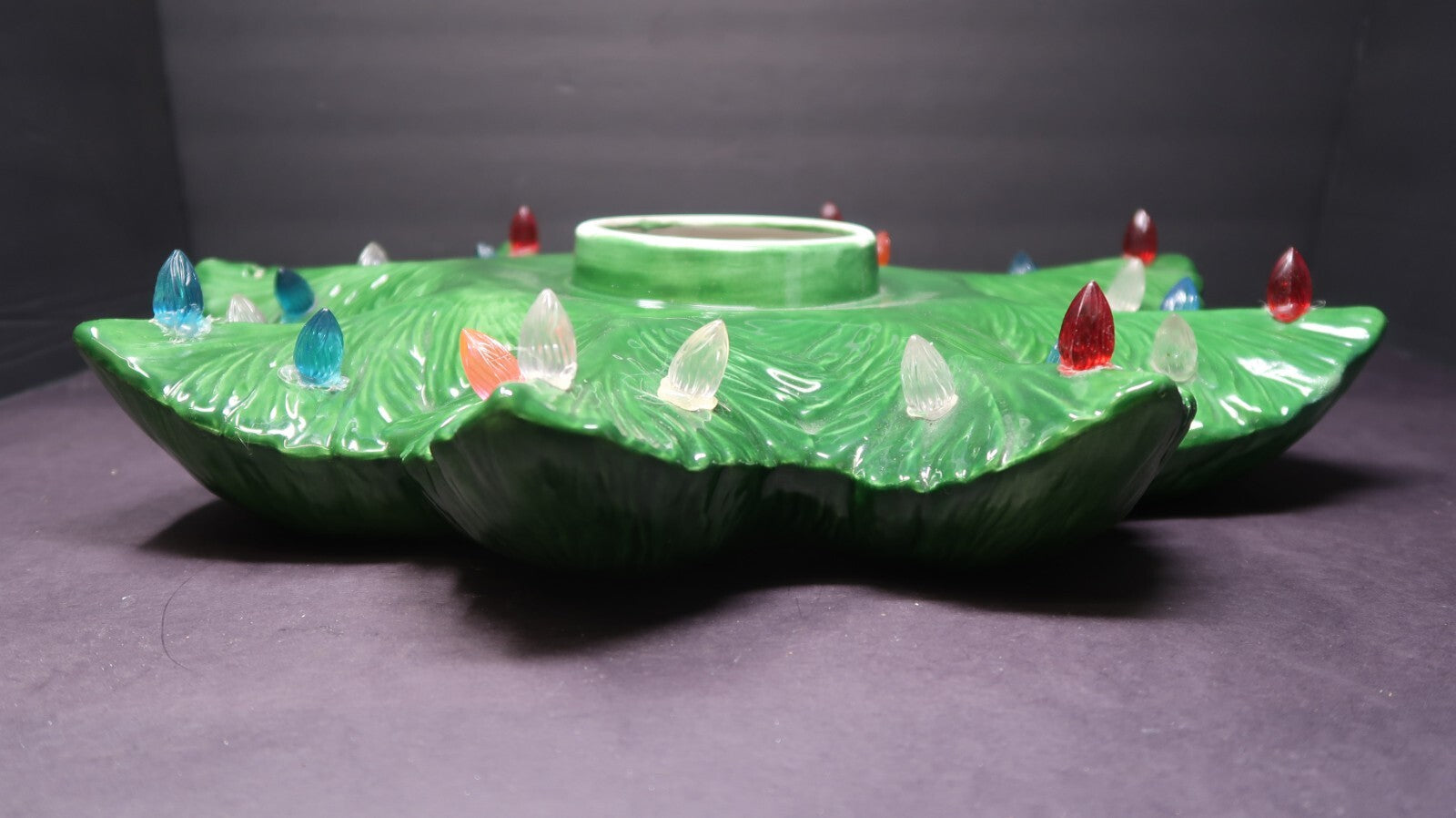 Vintage Alberta's Mold Green Ceramic Christmas Tree Extra Branch Layer L 16.75"
