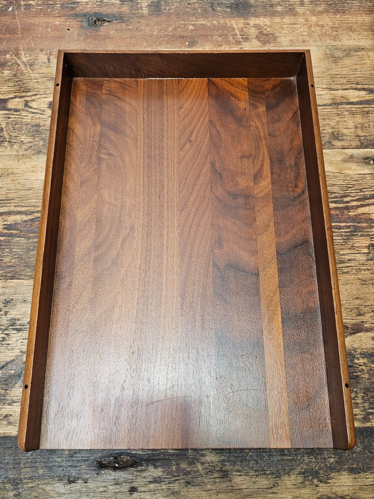 Carver Wood Products Solid Wood 2-Tier Desk Tray Set Mid-Century Modern
