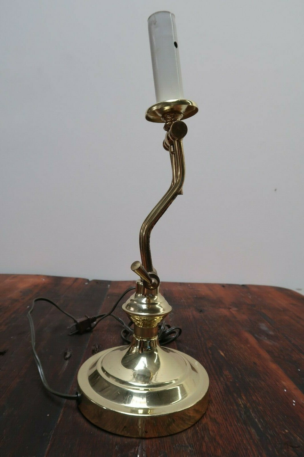 Vintage Metal Candlestick Table Lamp (Tested Not Working)