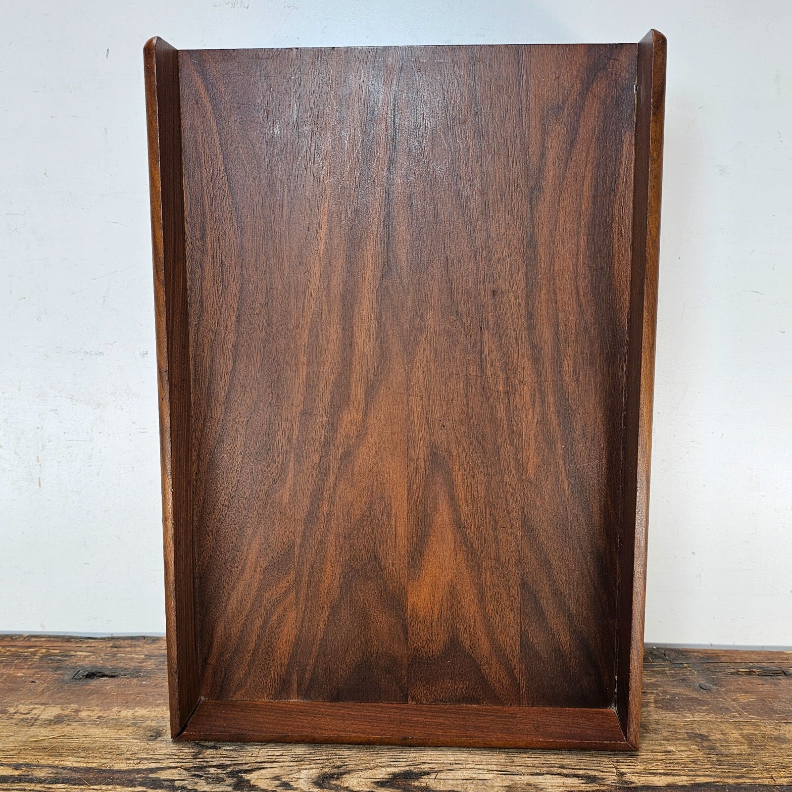 Carver Wood Products Walnut 2-Tier Desk Tray Set Mid-Century Modern