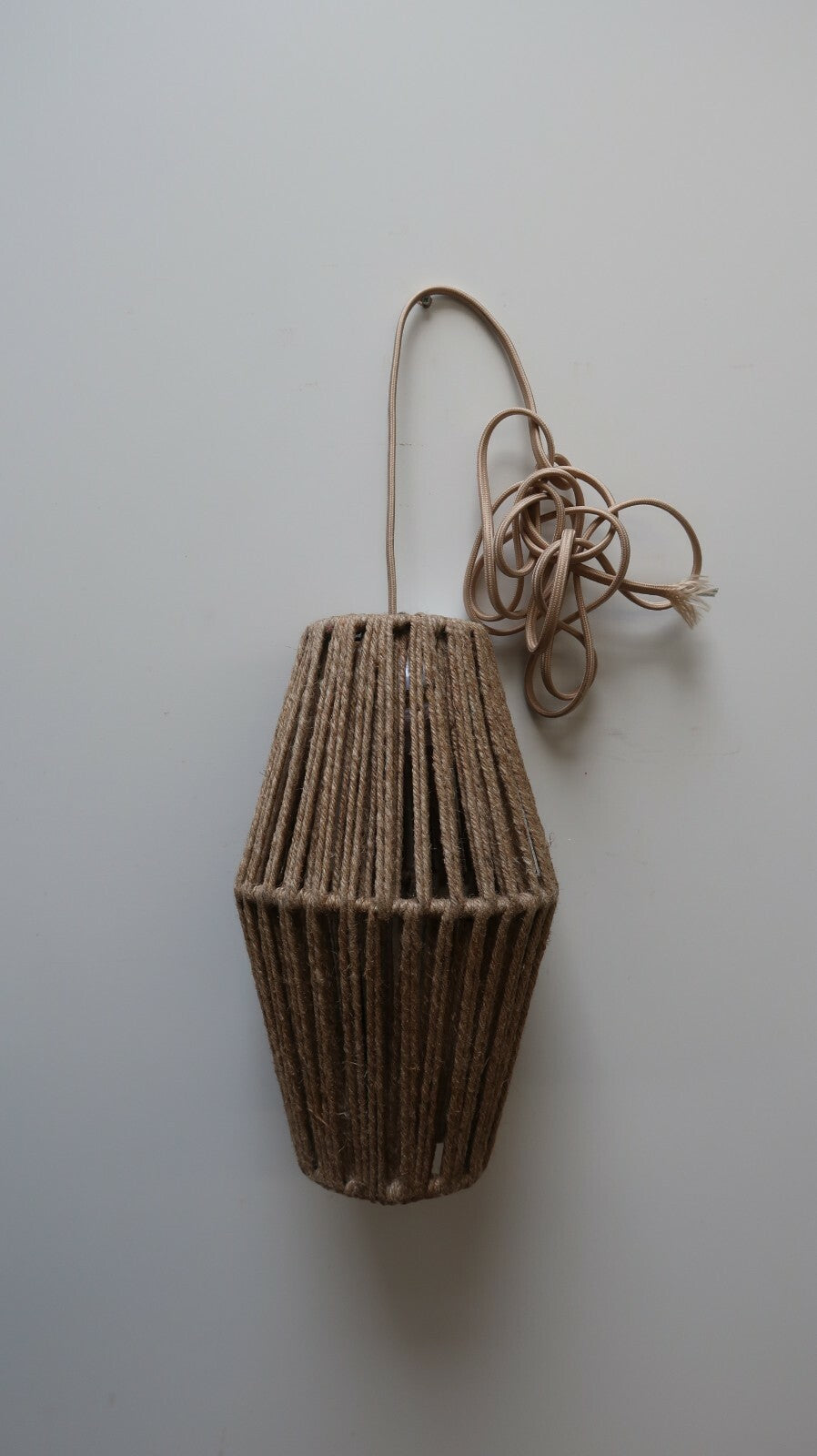Urban Outfitter Hemp Rope Pendant Lamp 7.5" x 7.5" x H12"