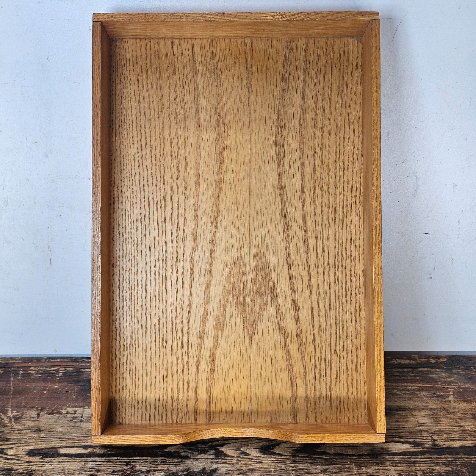 Classic Oak Wood Desk Tray with Dovetail Joinery