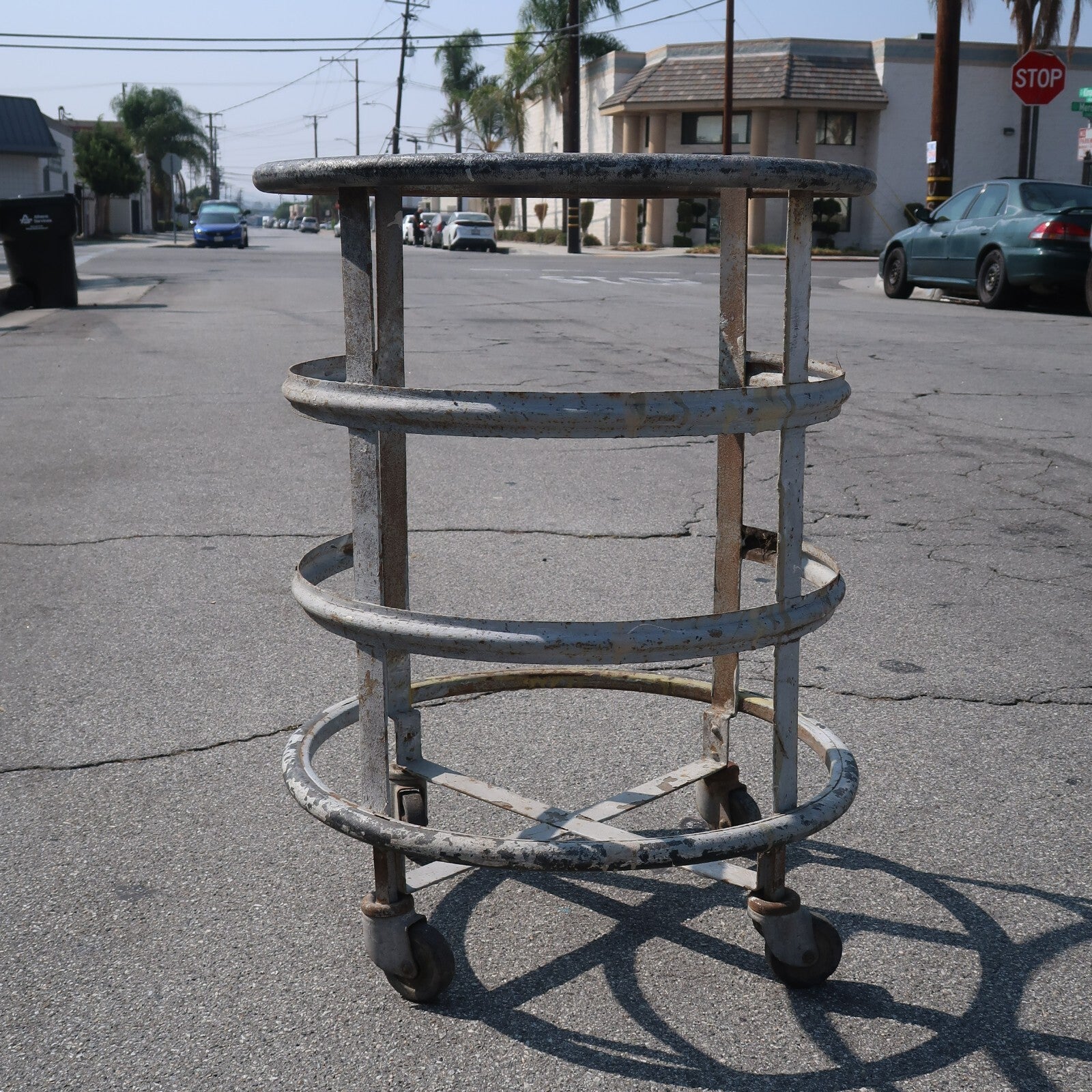 Industrial Cart Round Hamper Trash Can Dolly Wheels Colson Corp. Dia 24" x H 31"