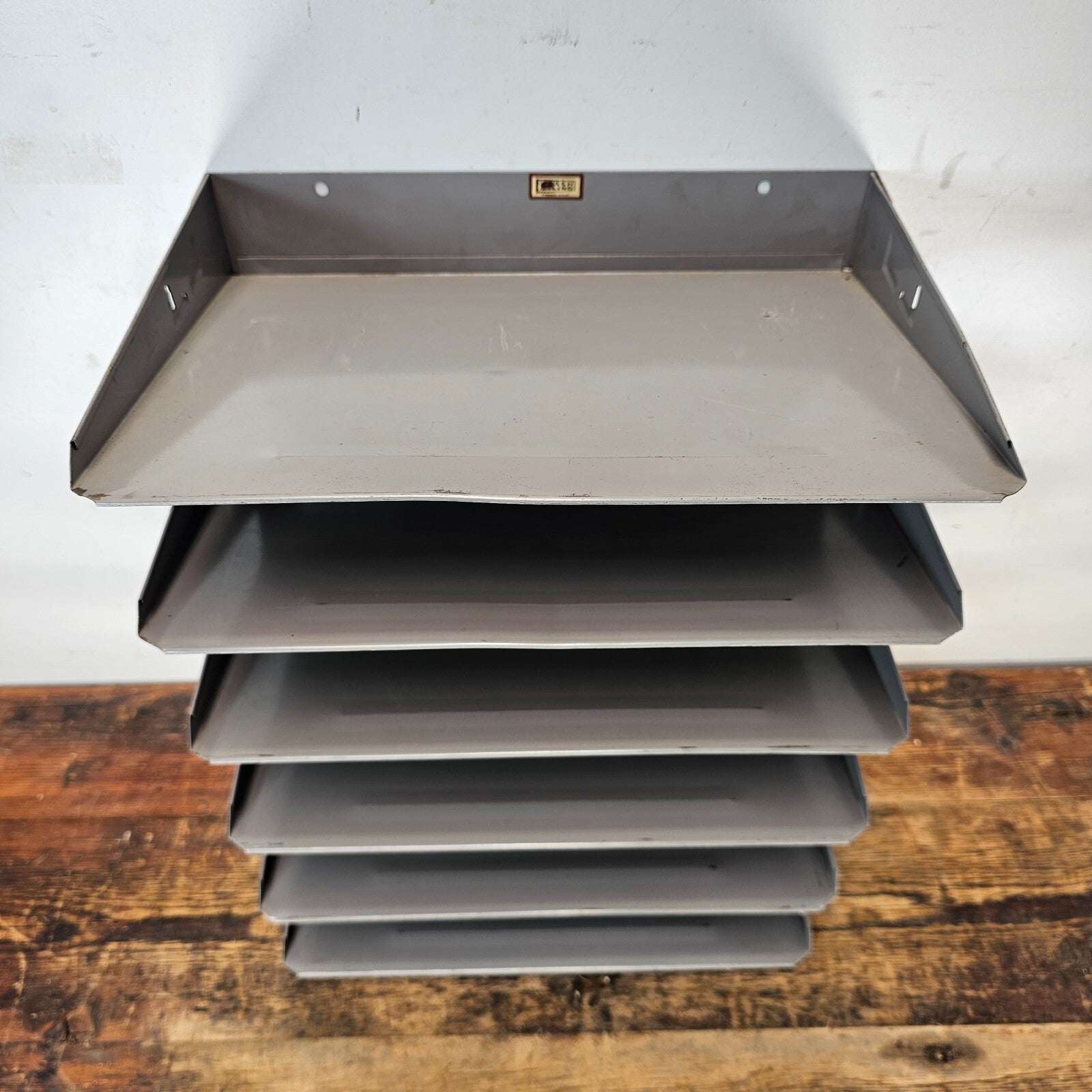 Vintage FLASH FILING 6-Tier Wall-Mounted / Desktop Steel File Organizer