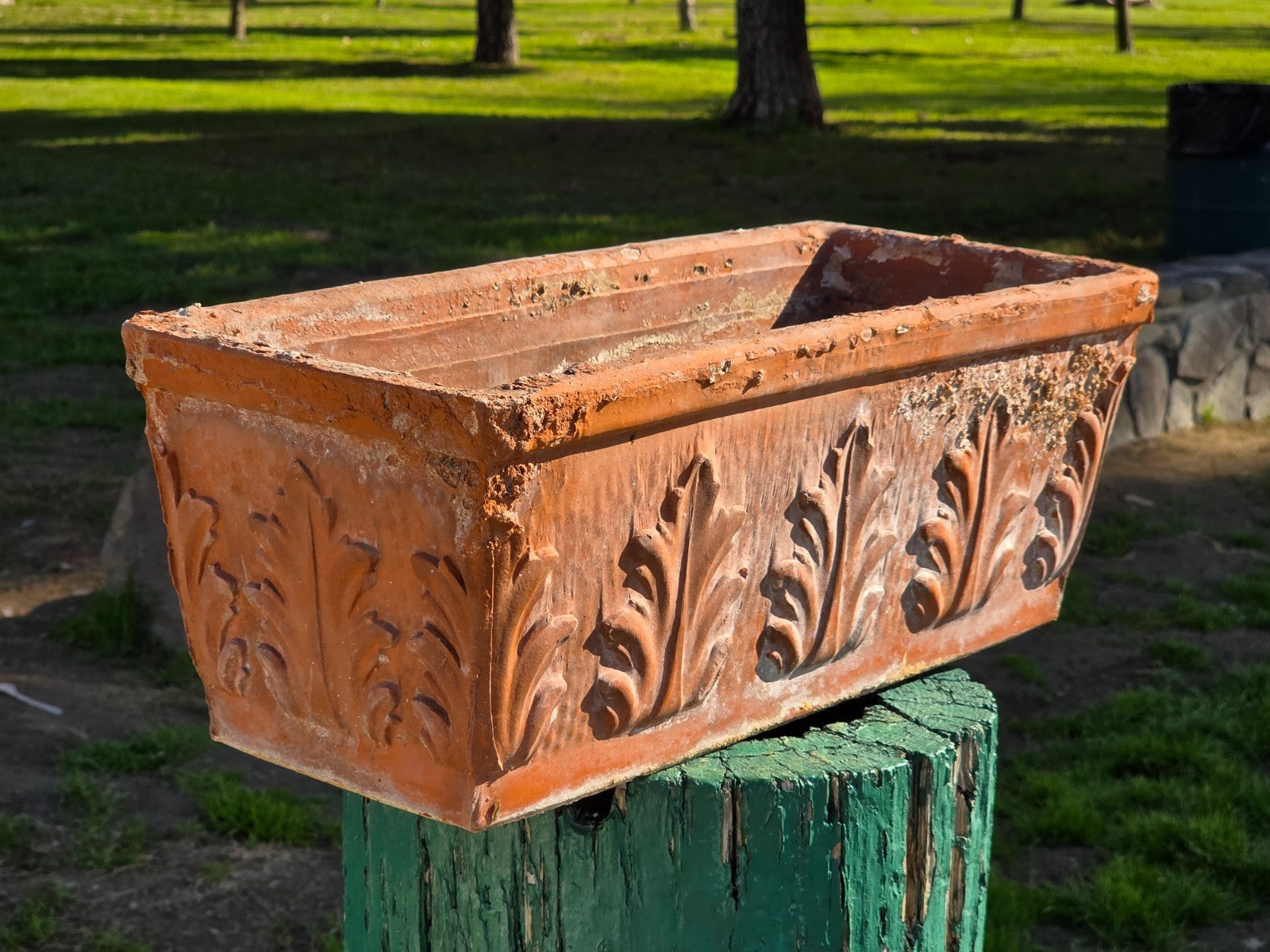 Vintage Italian Terracotta Planter – Weathered & Rustic – Marked 50 SILMA ITALY
