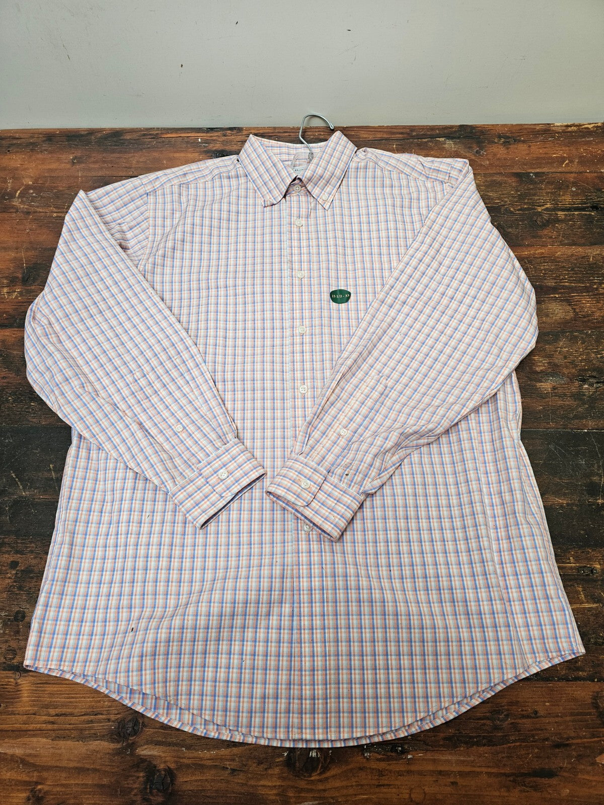 L.L. Bean Oxford Shirt Men's 15 1/2-33 Traditional Fit Plaid Long Sleeve NWT