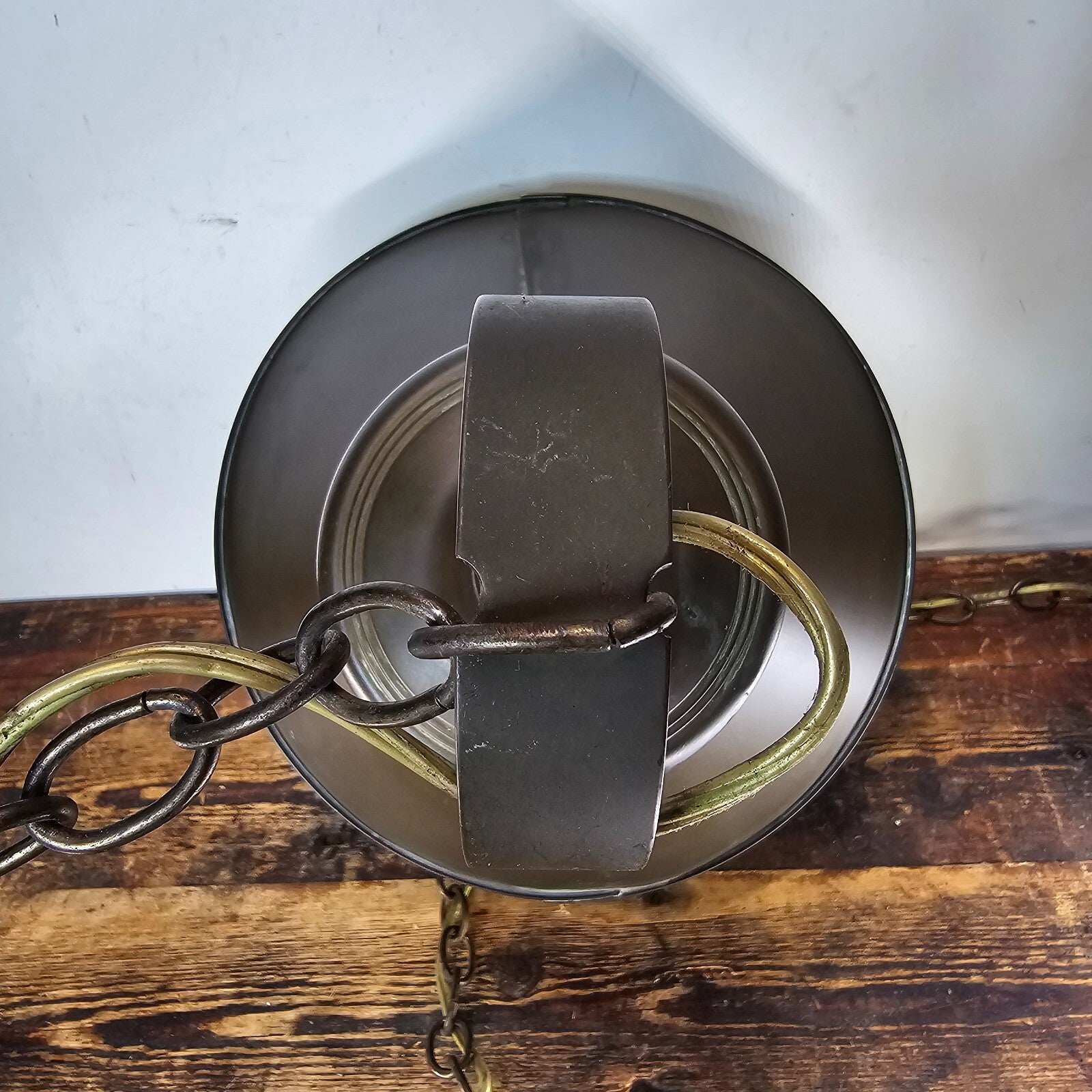 Vintage Brass Rustic Industrial Hanging Pendant Light Lamp Farmhouse Barn