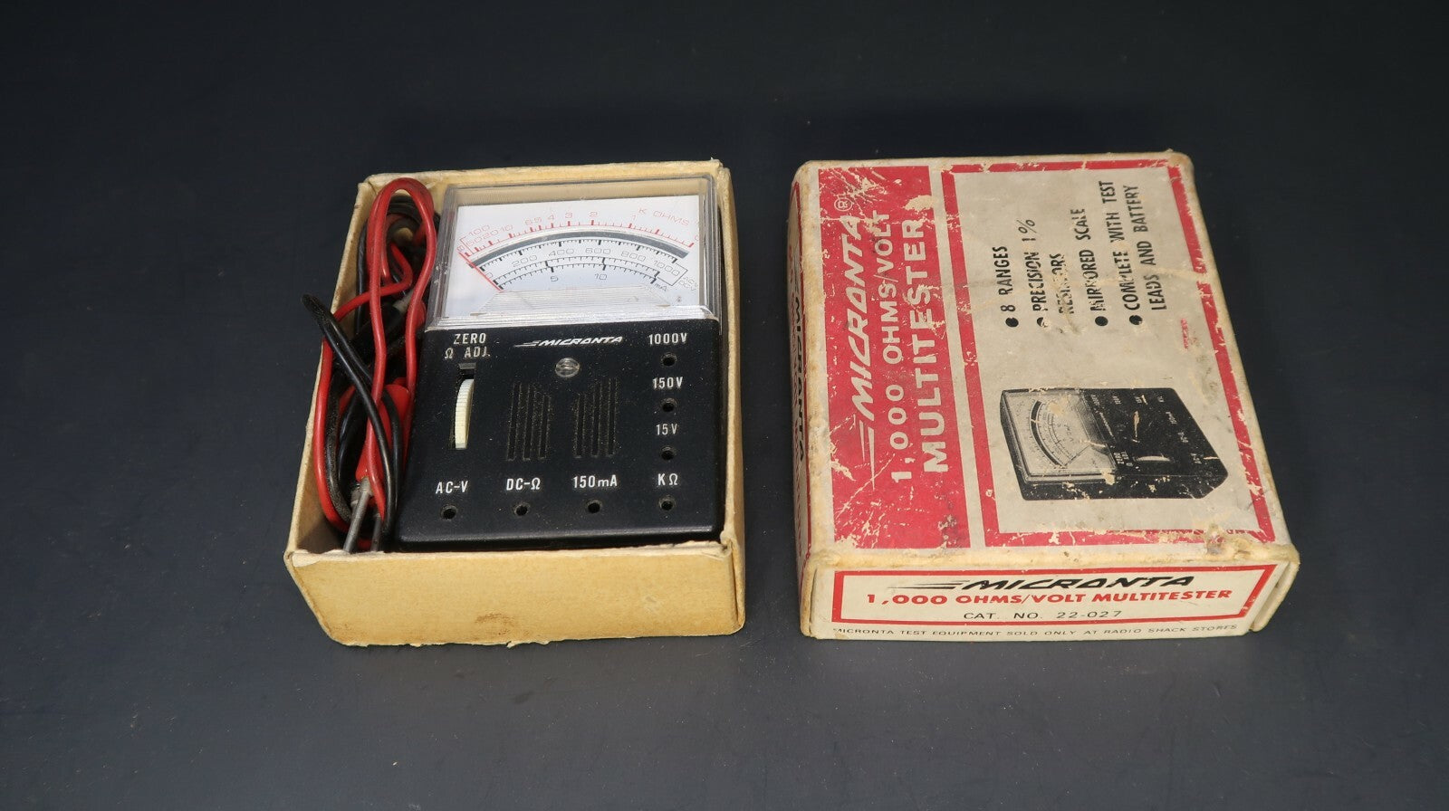 Vintage Micronta 1000 OHMS/VOLT Multitester Model 22-027