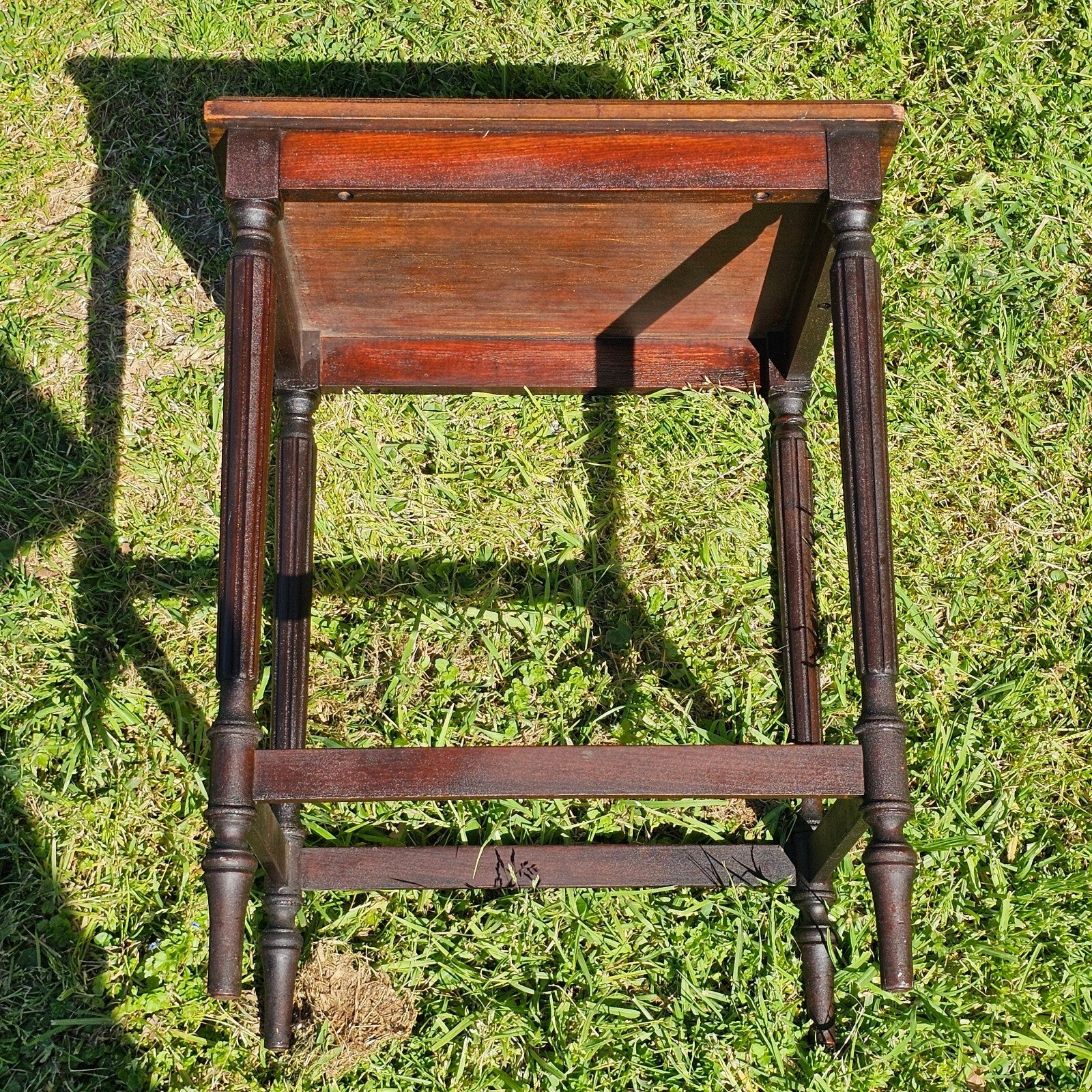 Vintage Victorian Style Rose Hand-Painted Accent Table 16.25" x 13.75" x 20.5"