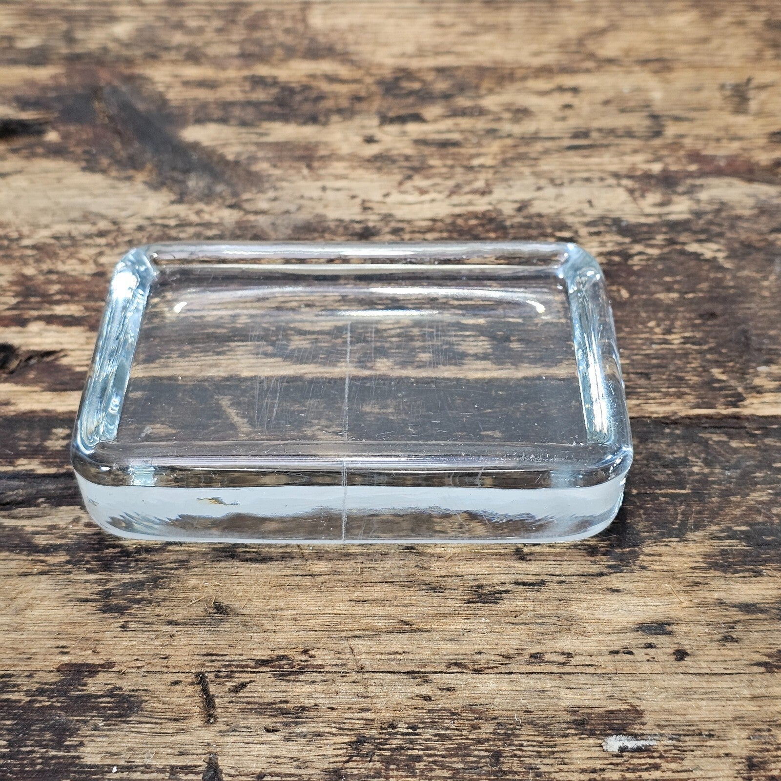 Vintage Glass Paperweight 2.75"W x 4"L x 1"H (13 oz.)