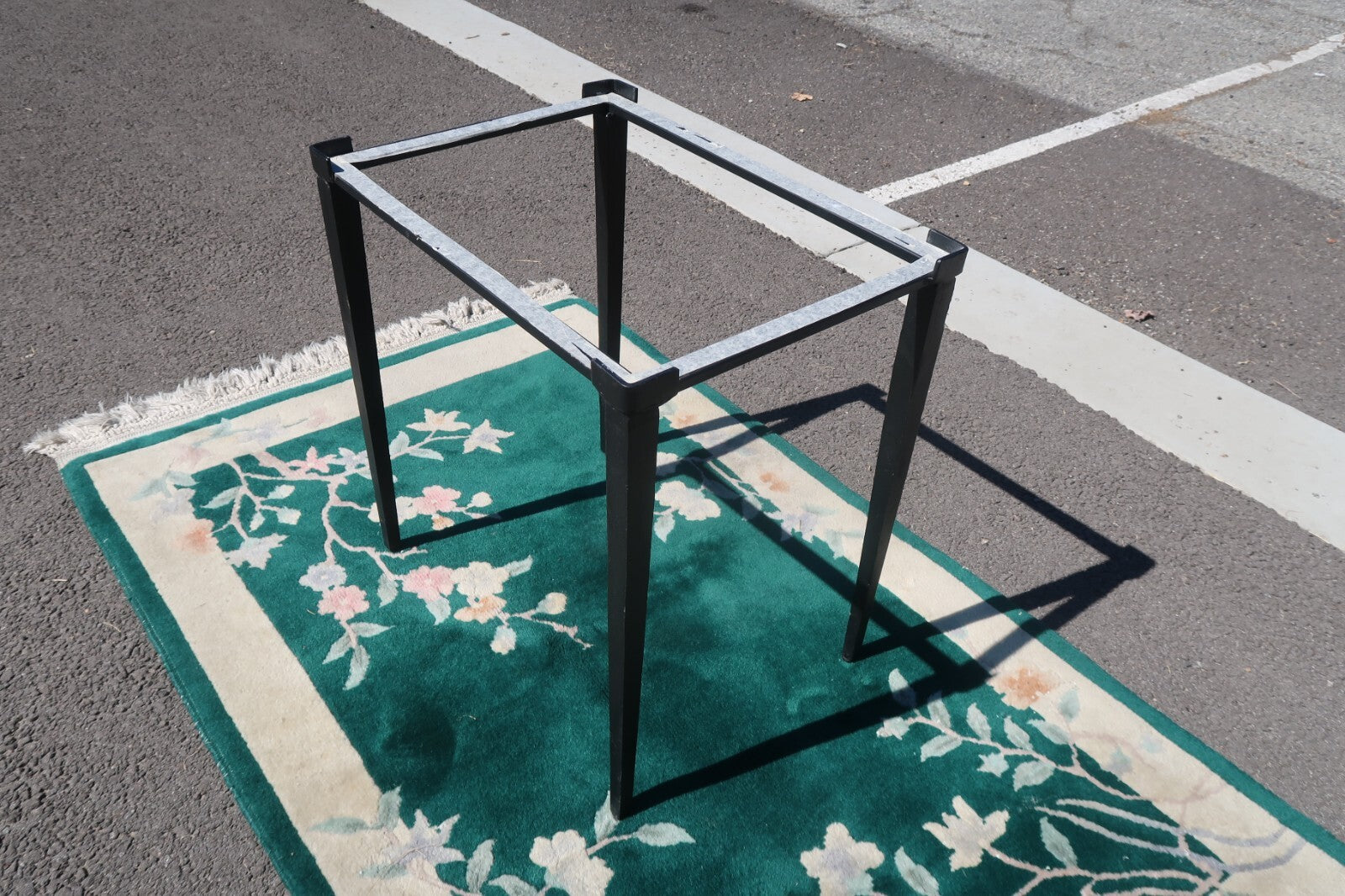 Magnolia Home Iron And Classic White Marble Side Table 22" L x 16" W x 22.5" H