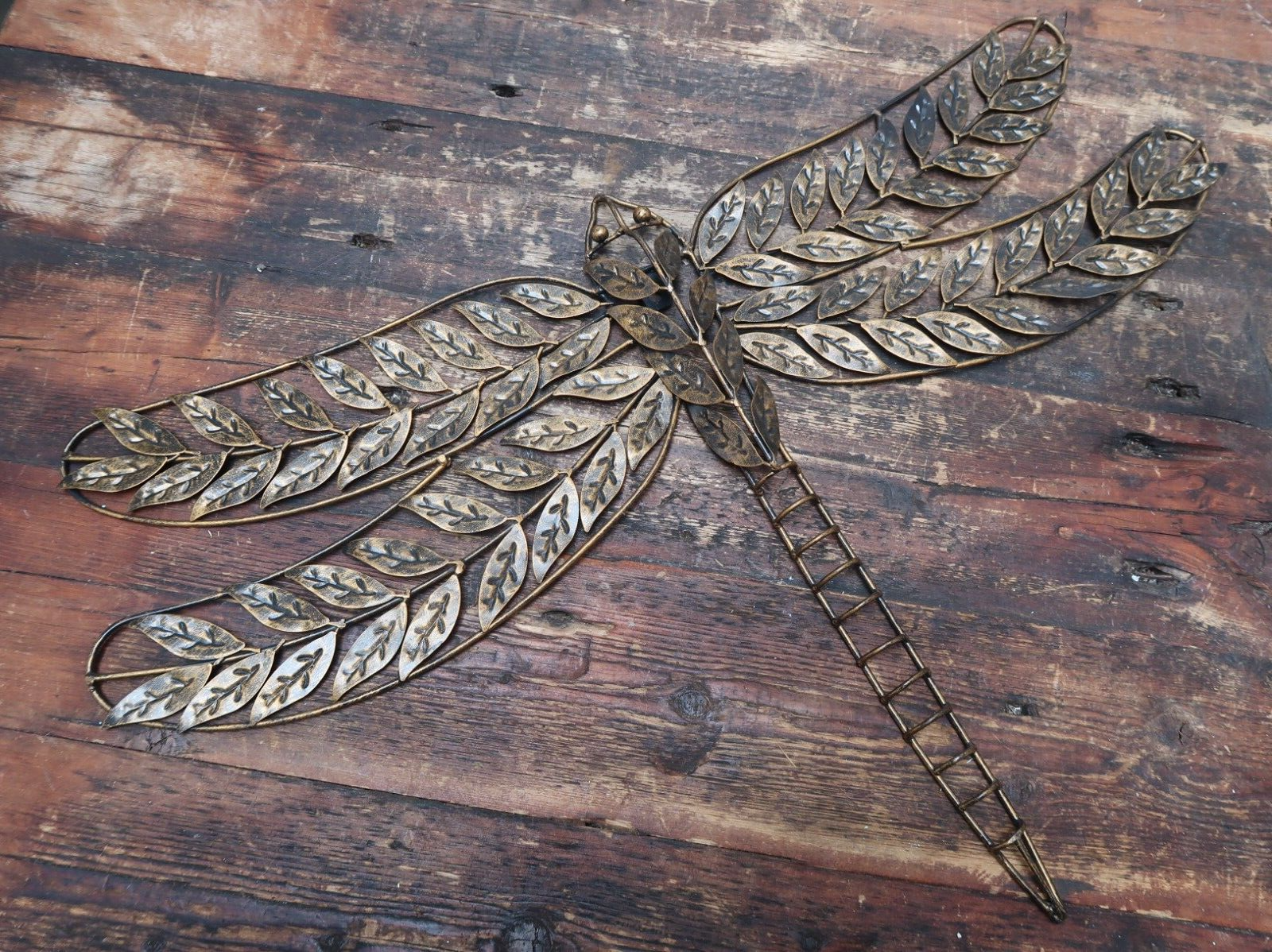 Set of 2 Metal Butterfly (W26" x H18") & Dragonfly (W29" x H19") Wall Art Decor
