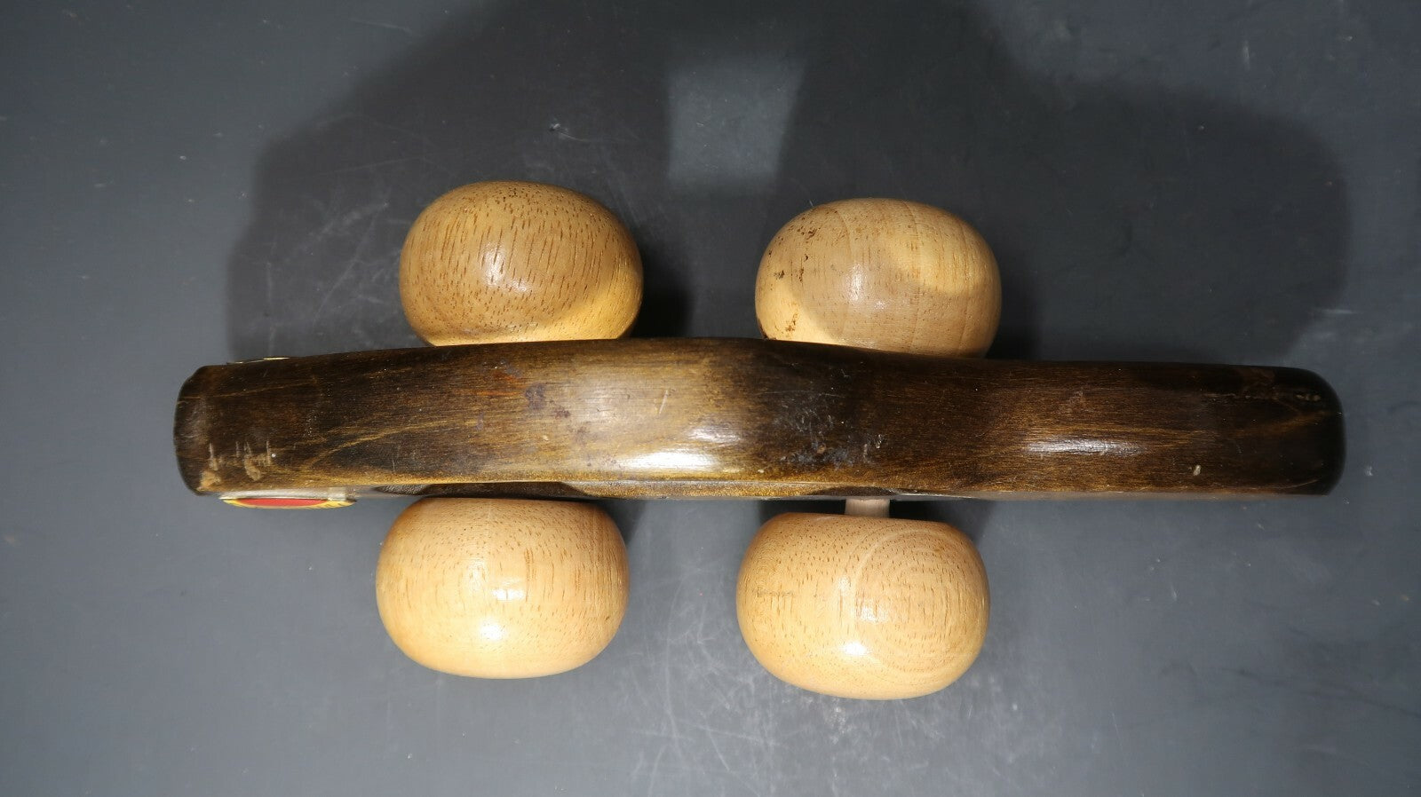 Vintage Datsun 300ZX Solid Wood Rolling Back Massager Kids Rolling Pull Toy