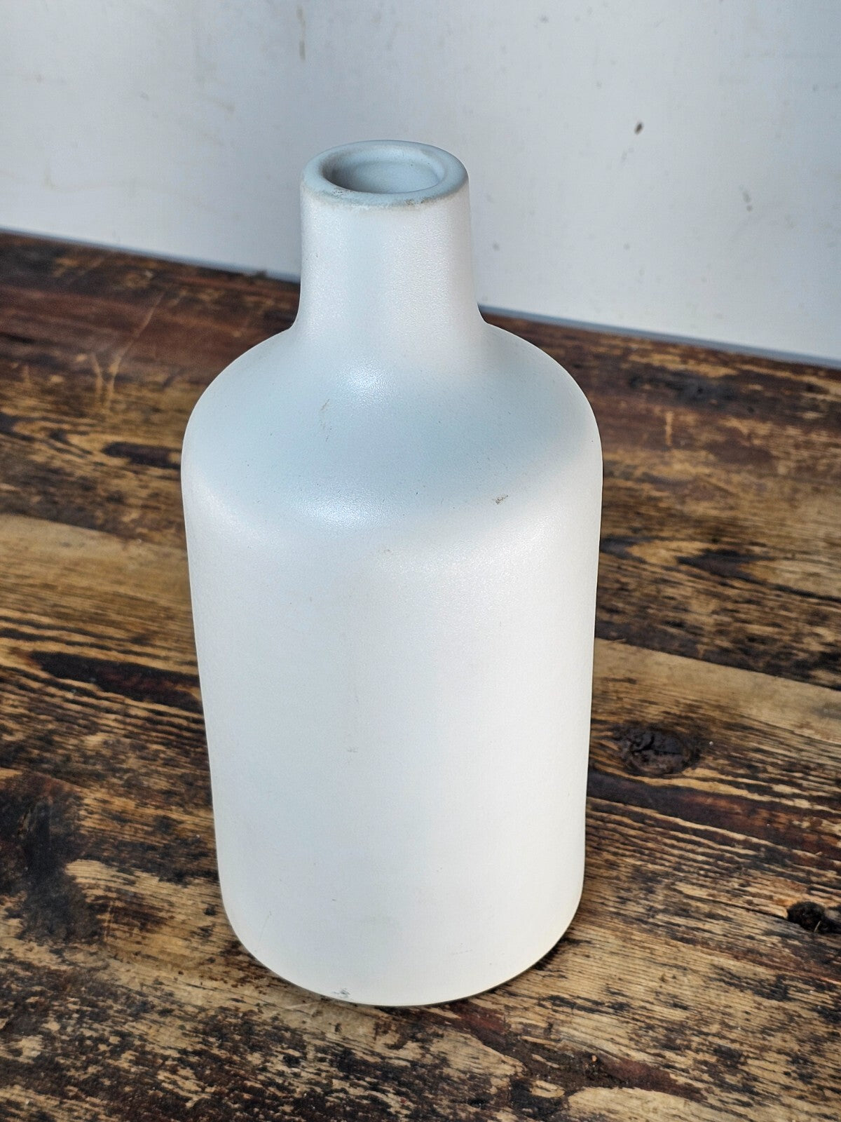 West Elm White Ceramic Vase Bottle 4.25"Diam x 9"H