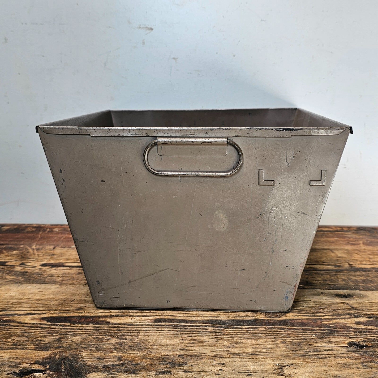 Vintage Industrial Metal Storage Bin by Hunt Manufacturing Co.