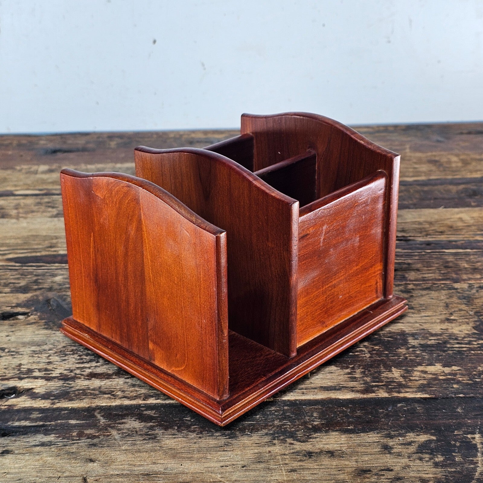 Vintage Wooden Desktop Organizer / Letter Sorter 7"L x 6"W x 5"H