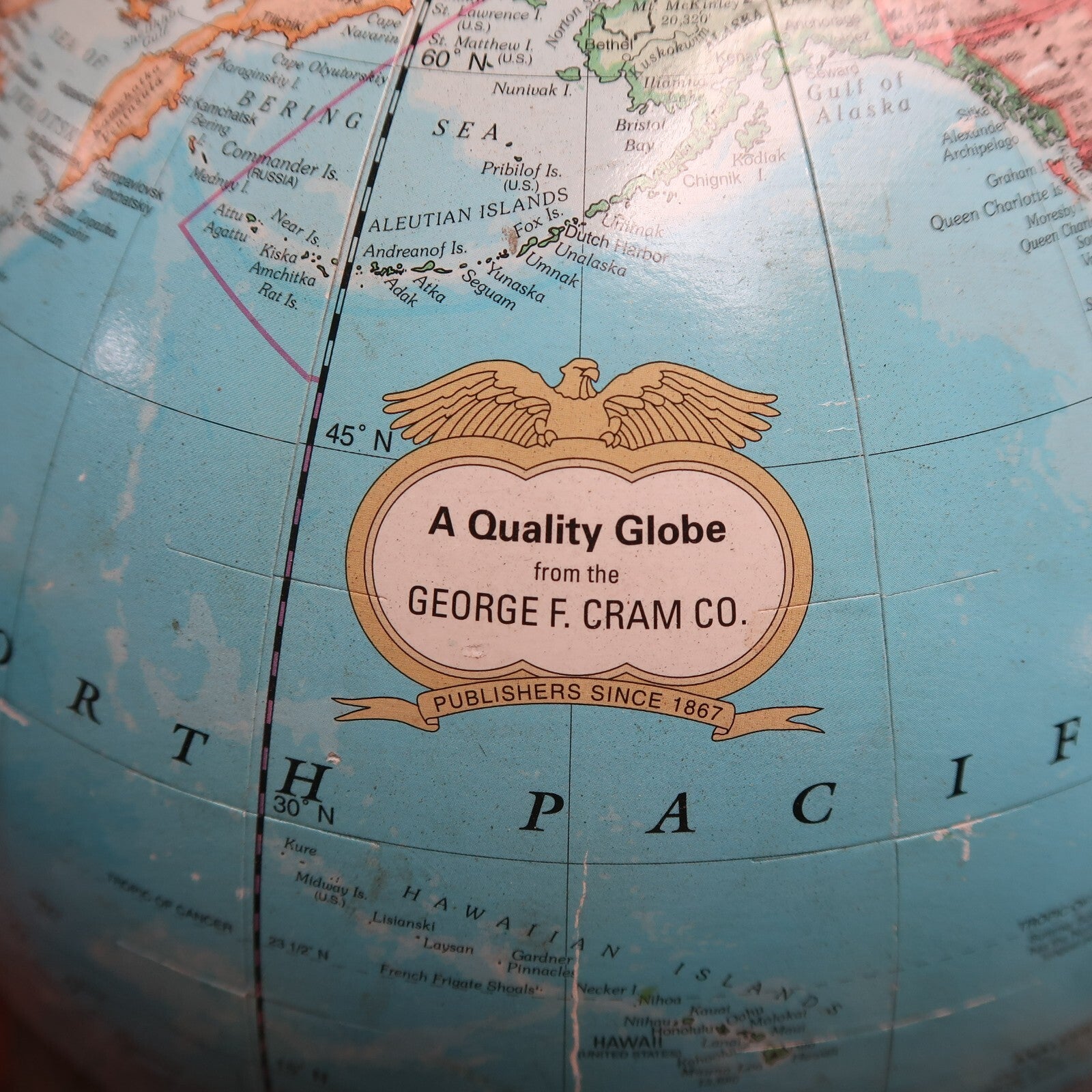 A Quality Globe The George F. Cram Company World Globe 12" Diameter
