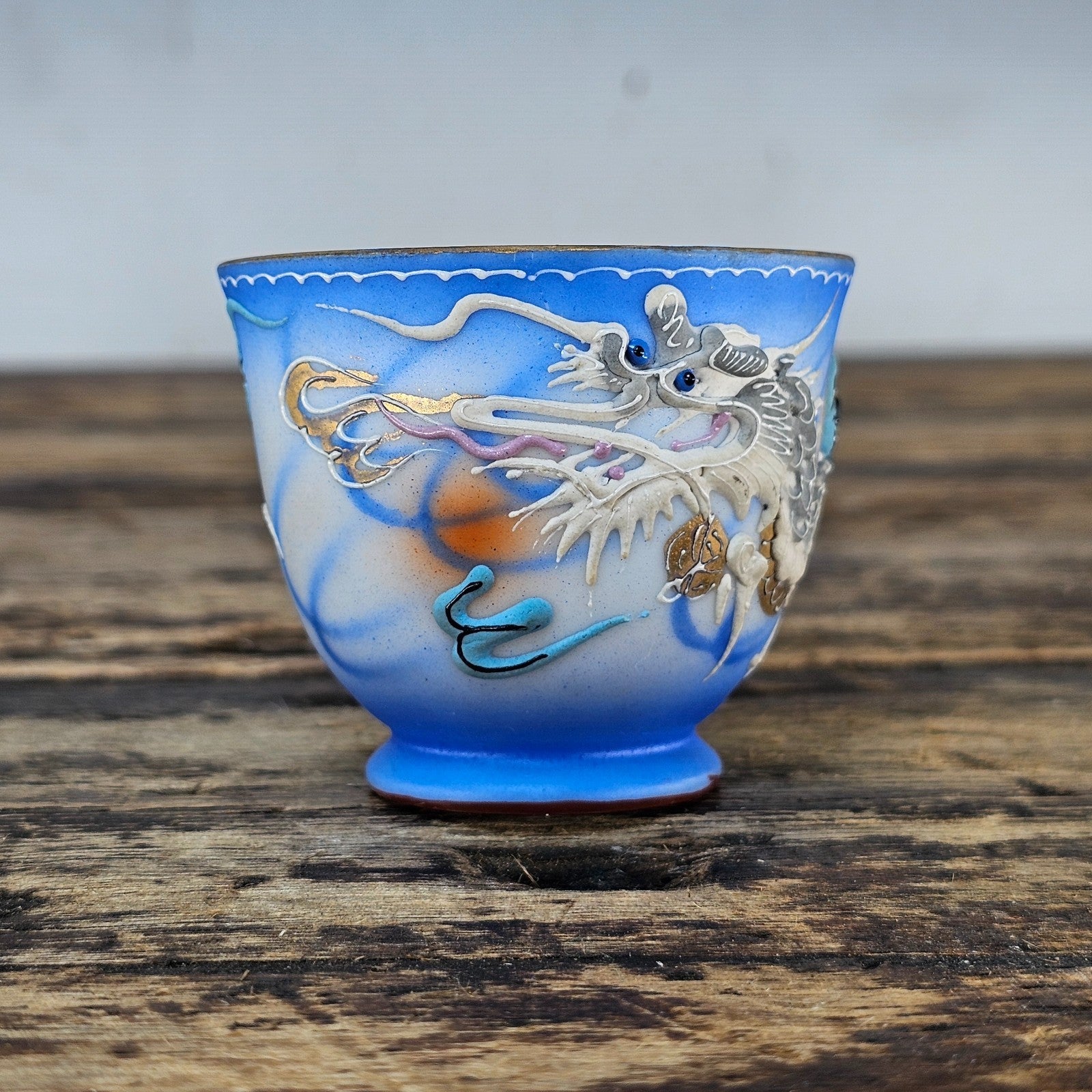 Vintage Japanese Dragonware Demitasse Cup with Flaws