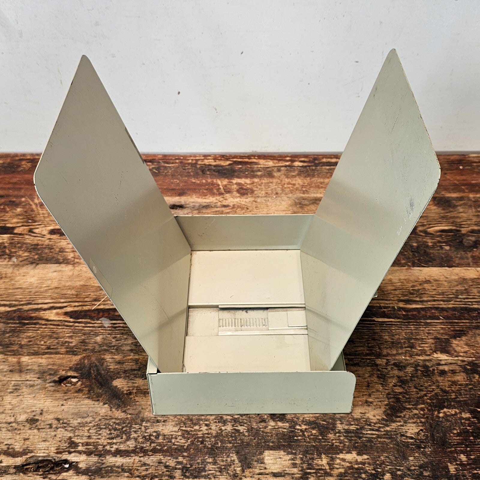 Vintage Mid-Century Metal File Organizer in Light Beige