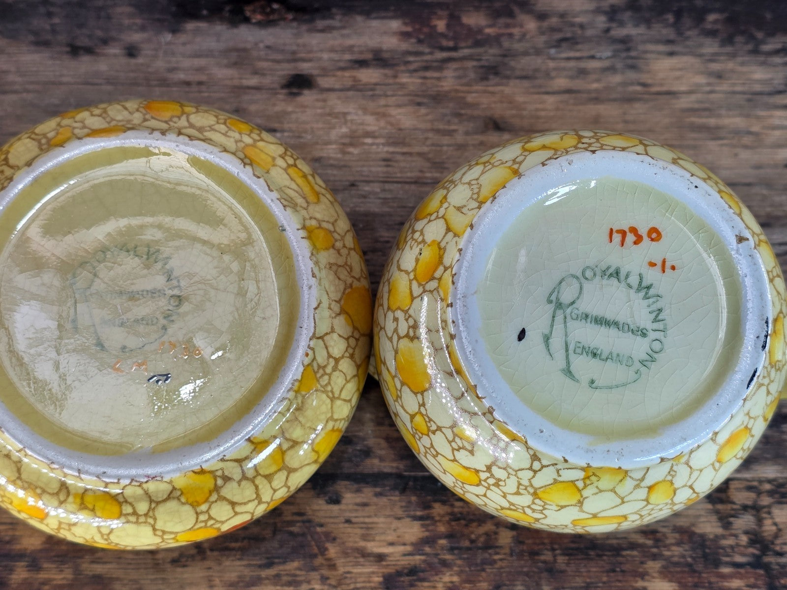 Royal Winton Grimwades Chintz Pebbles Sugar, Creamer & Salt Pepper 4 Pc Set