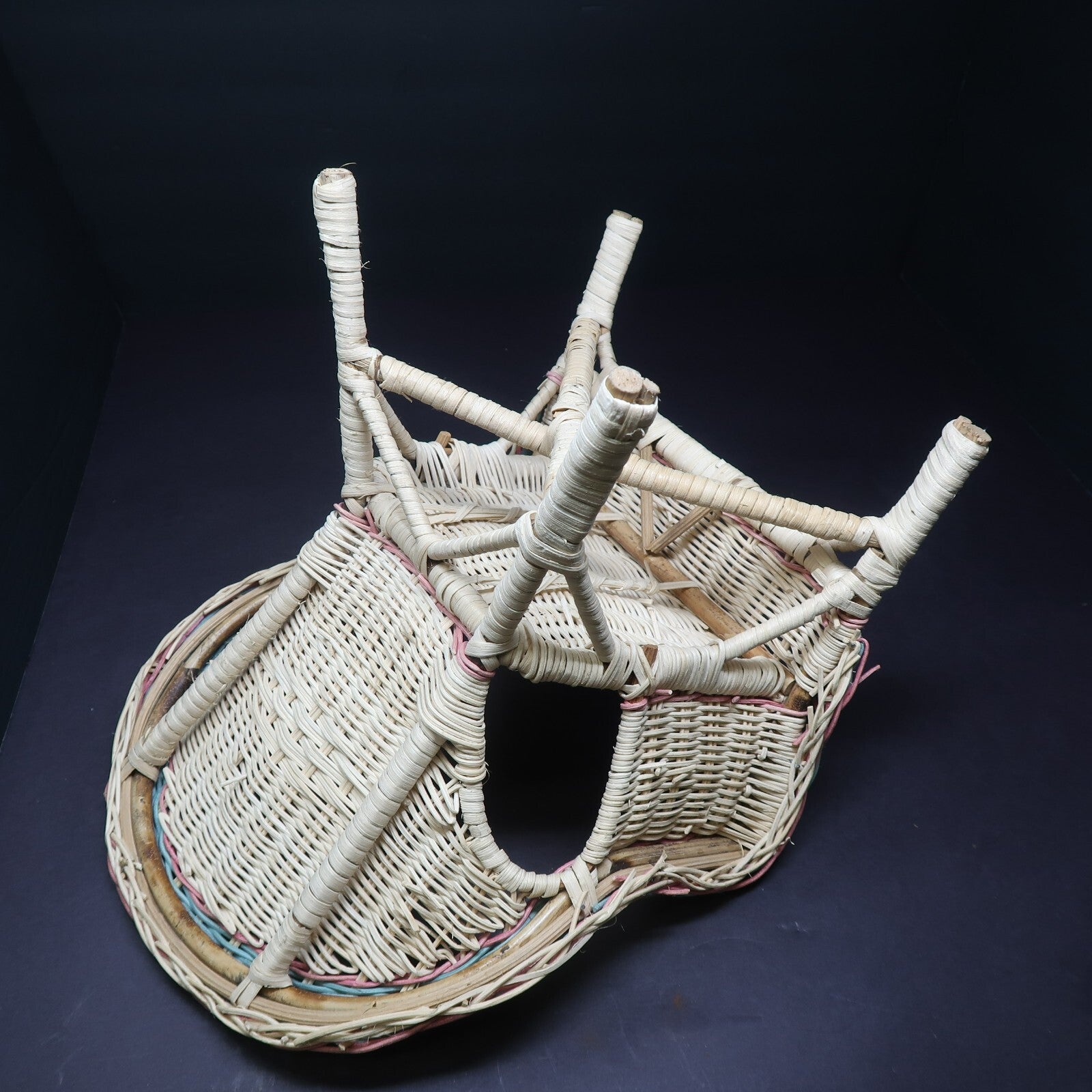 Wicker Doll Chair Green / Pink / Natural 3 Colors H 12" x D 9" x W 10"