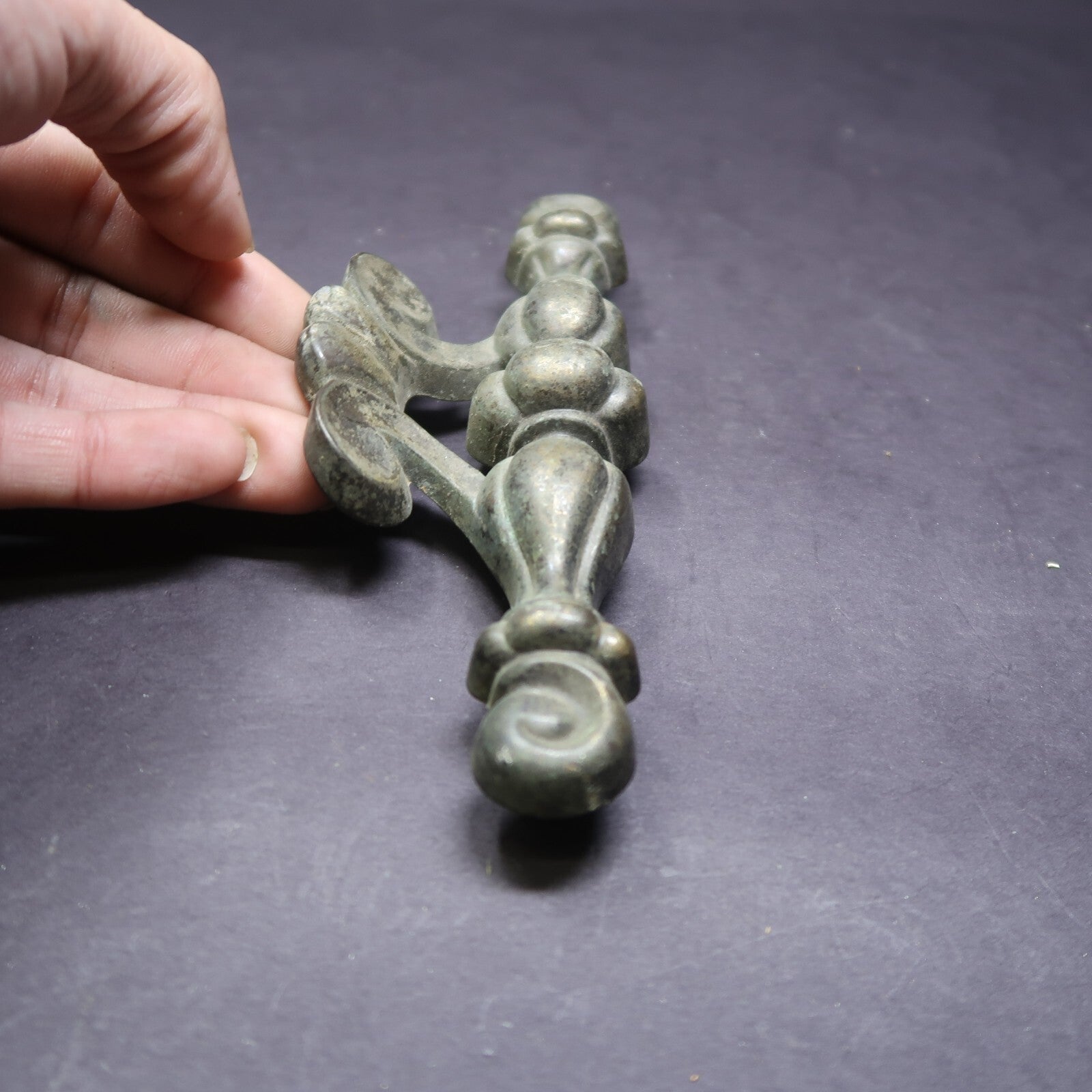 Ornate Victorian Brass Drawer Handle Pull 7" Rustic Vintage (B)