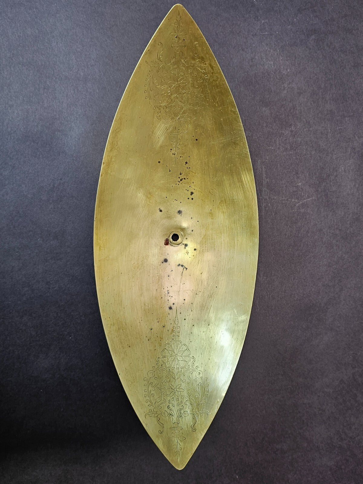 Mid-Century Modern Footed Brass 3 Tier Cake Stand with Wood Handle