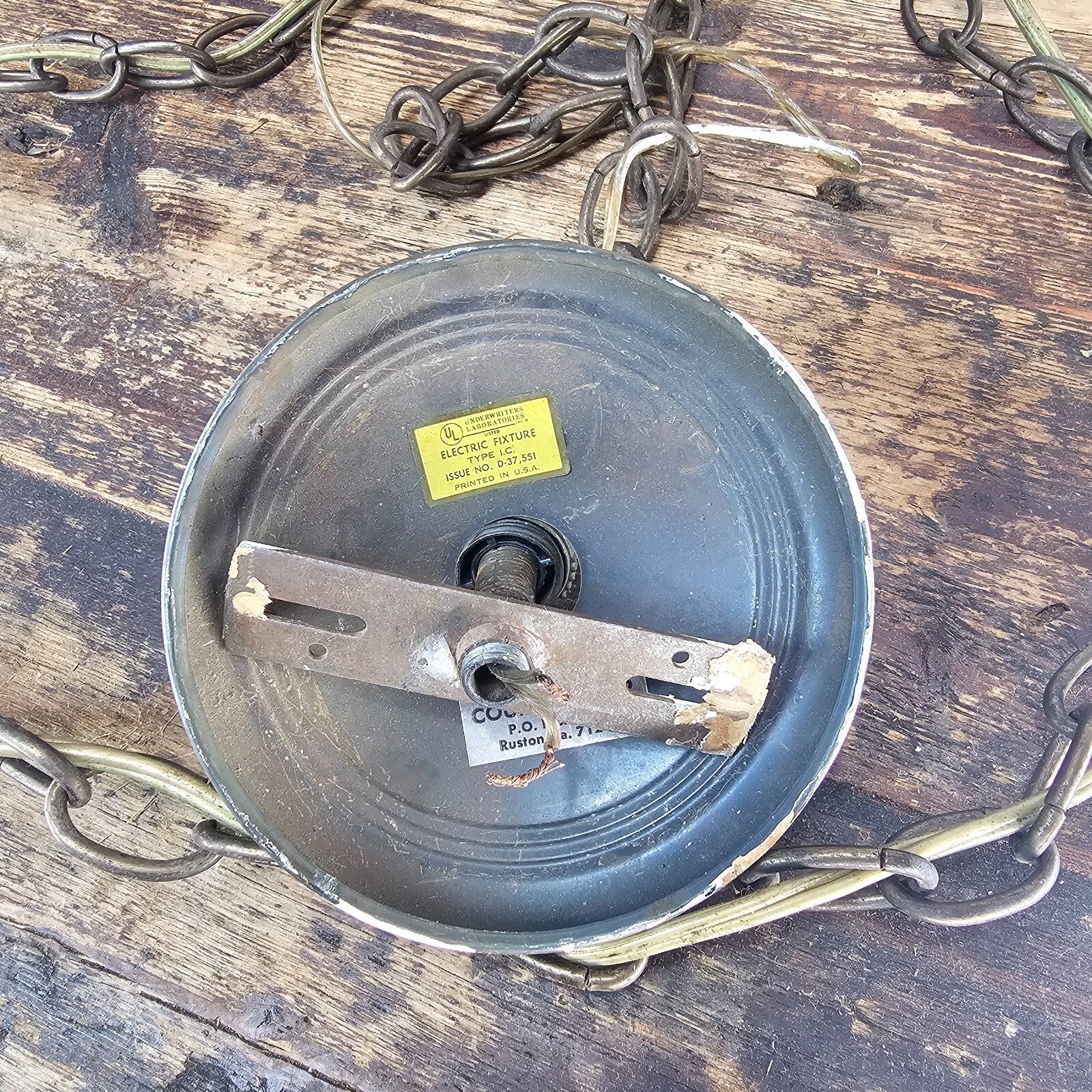 Vintage Brass Rustic Industrial Hanging Pendant Light Lamp Farmhouse Barn
