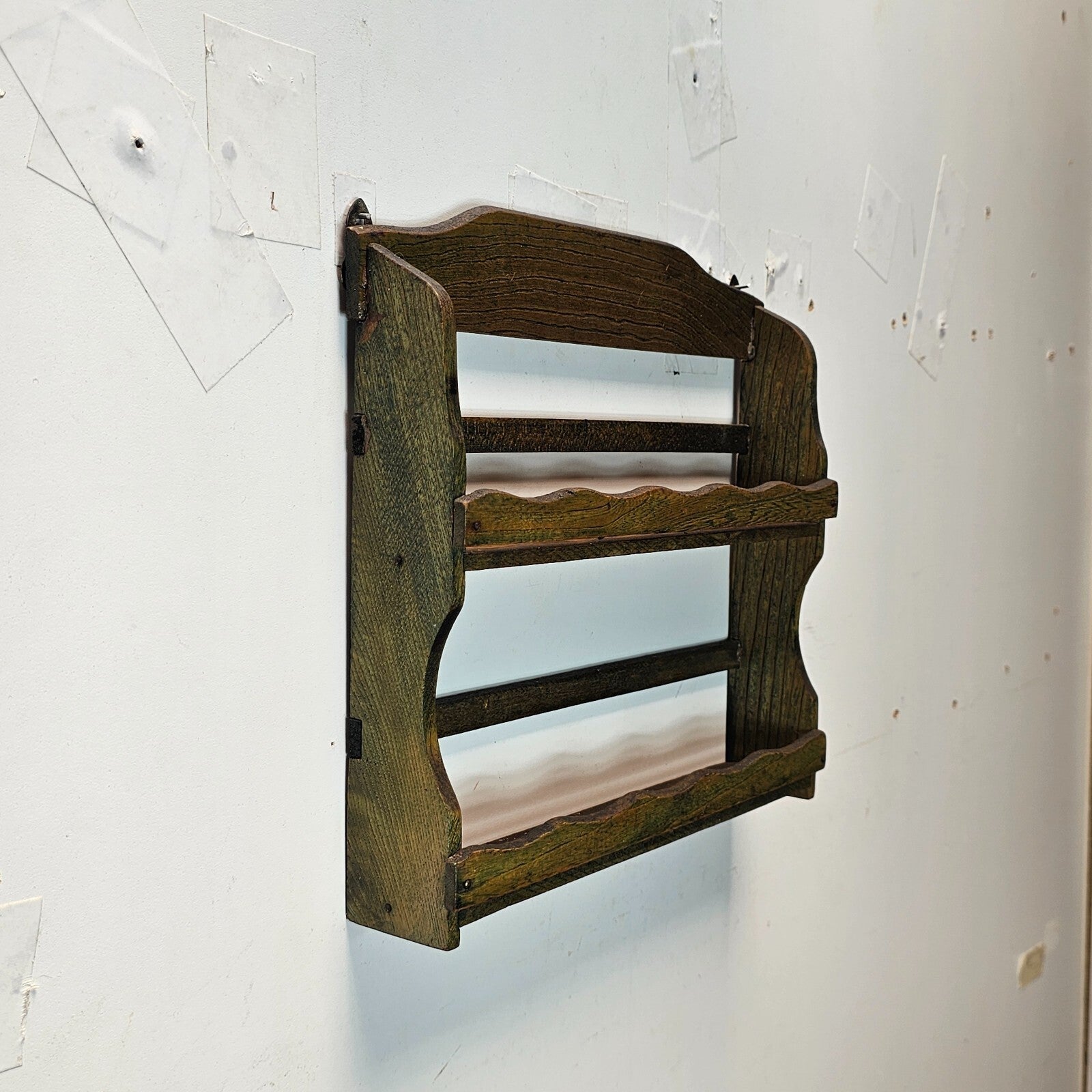Vintage Small Wood Wall Hanging Spice Rack 11" L x 10" H x 2" D