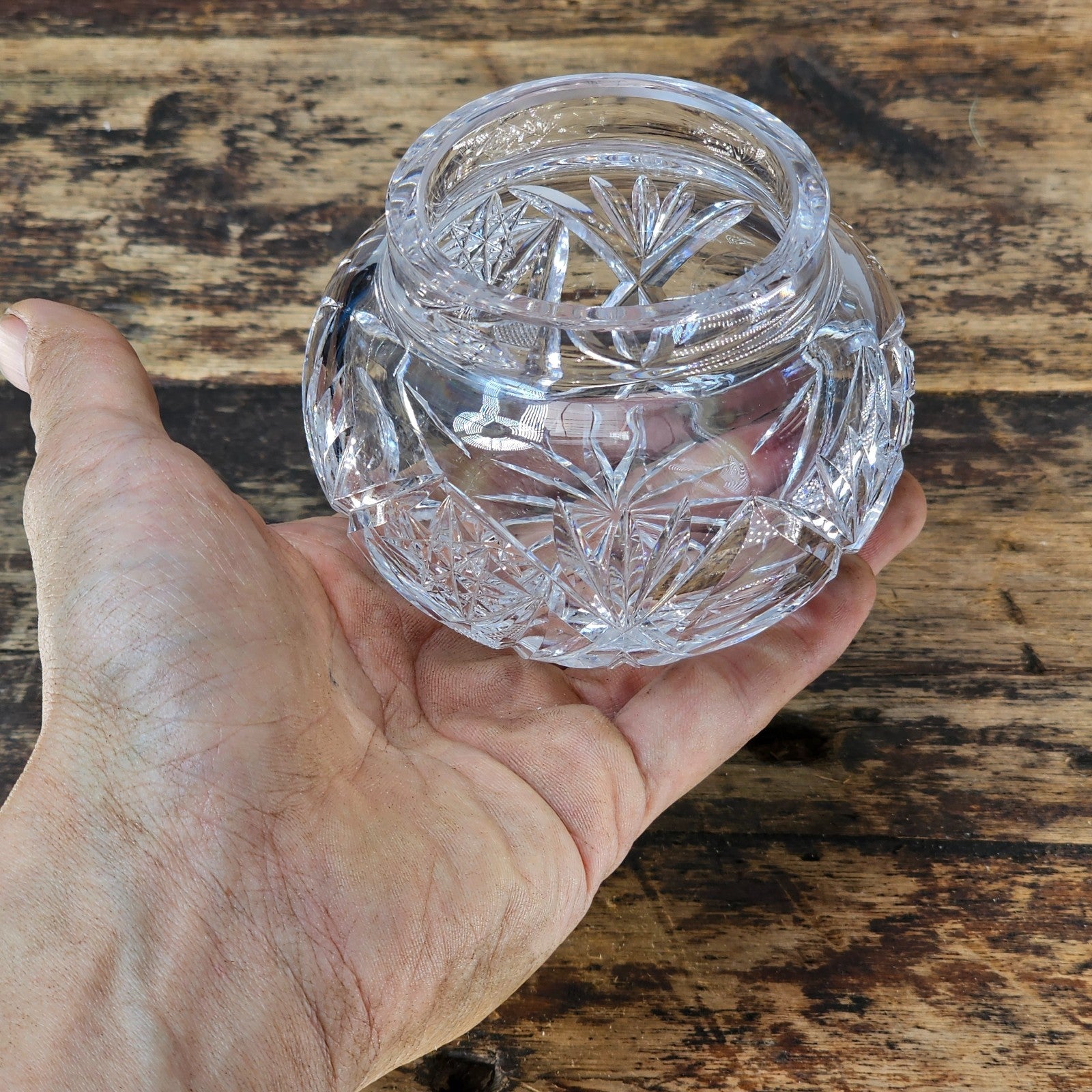 Antique American Brilliant Period Cut Crystal Vanity Powder Jar