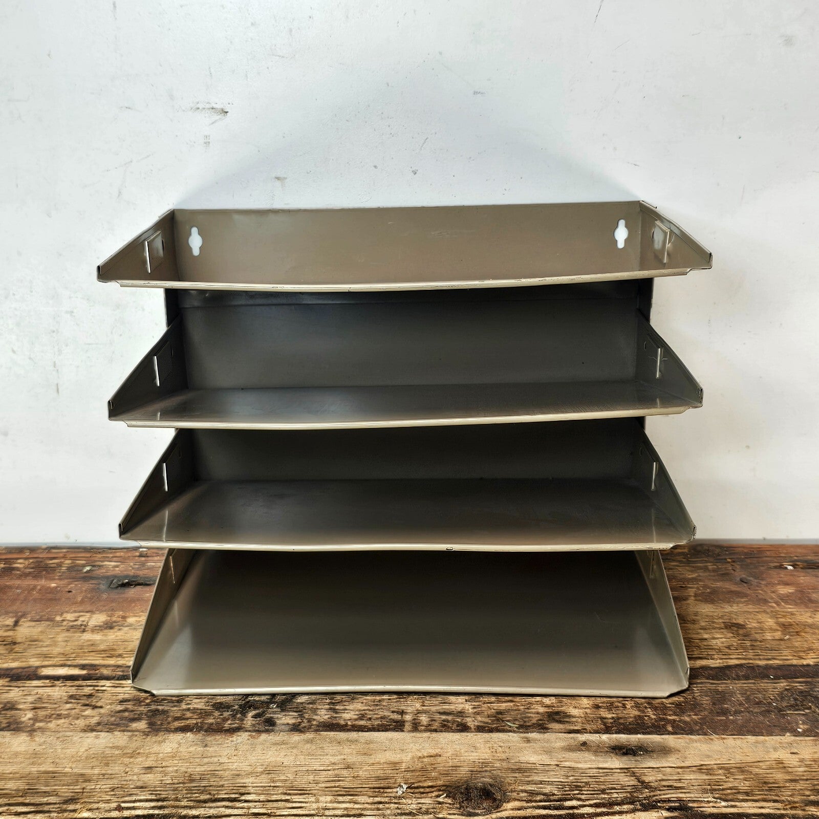 Vintage 4-Tier Wall-Mounted / Desktop Steel File Organizer