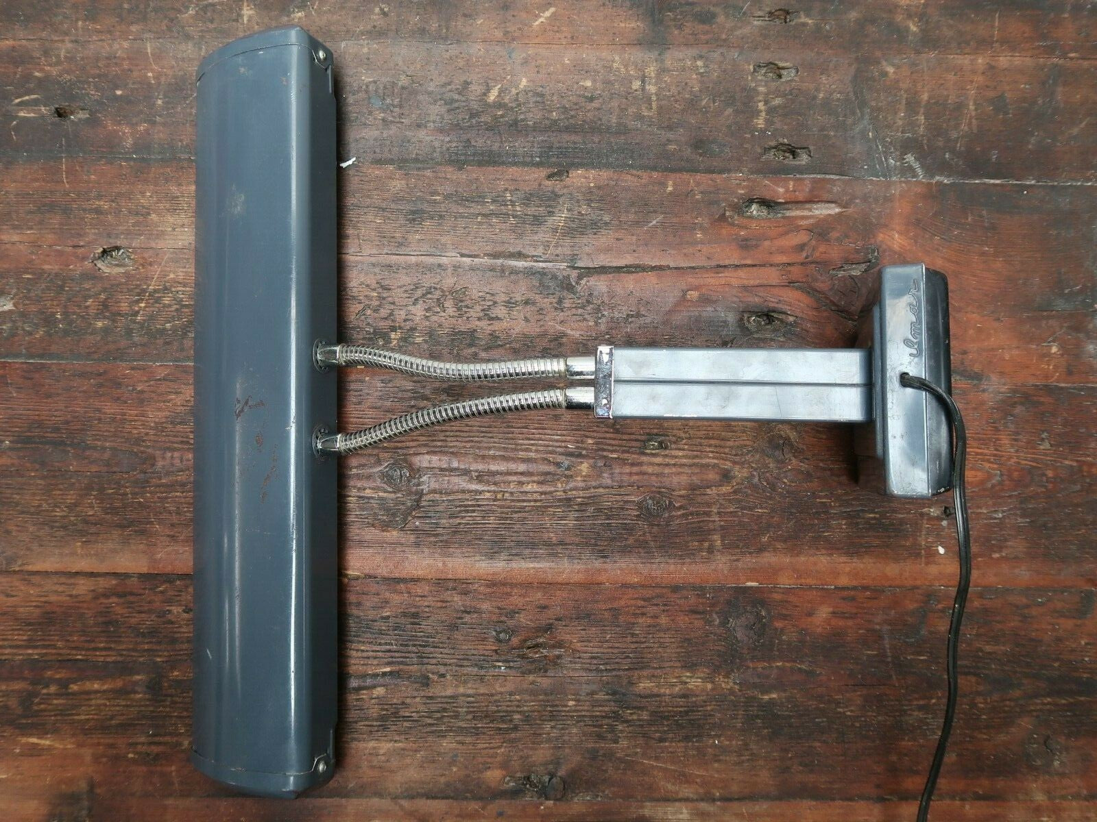 Vintage Imar Double Gooseneck Office Desk Lamp Light Made In Japan