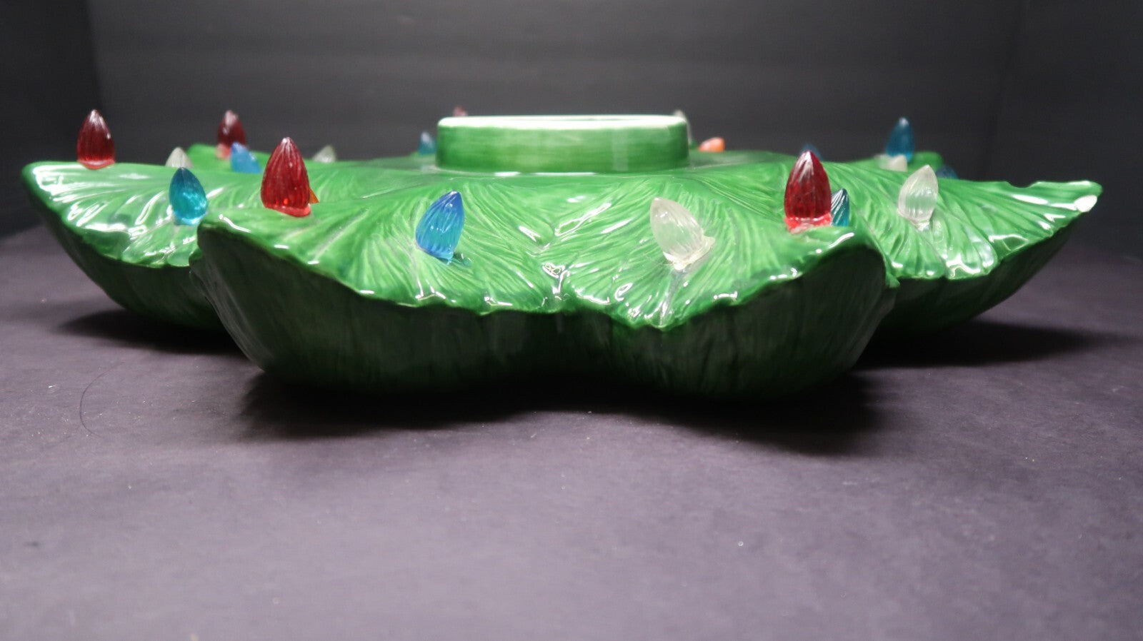 Vintage Alberta's Mold Green Ceramic Christmas Tree Extra Branch Layer L 16.75"