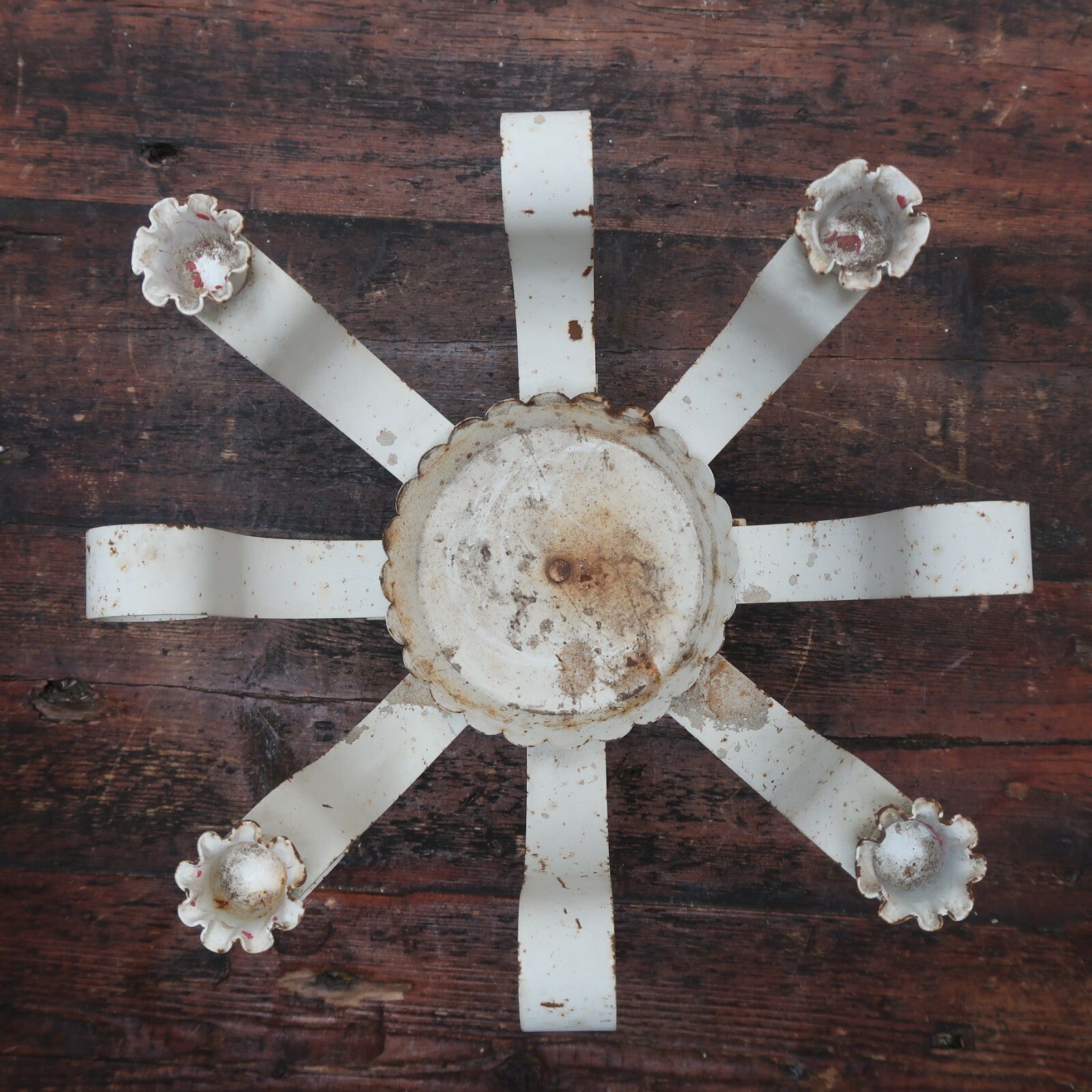 Vintage Candle Holder Planter Shabby Chic White 10" x 10" x H9"