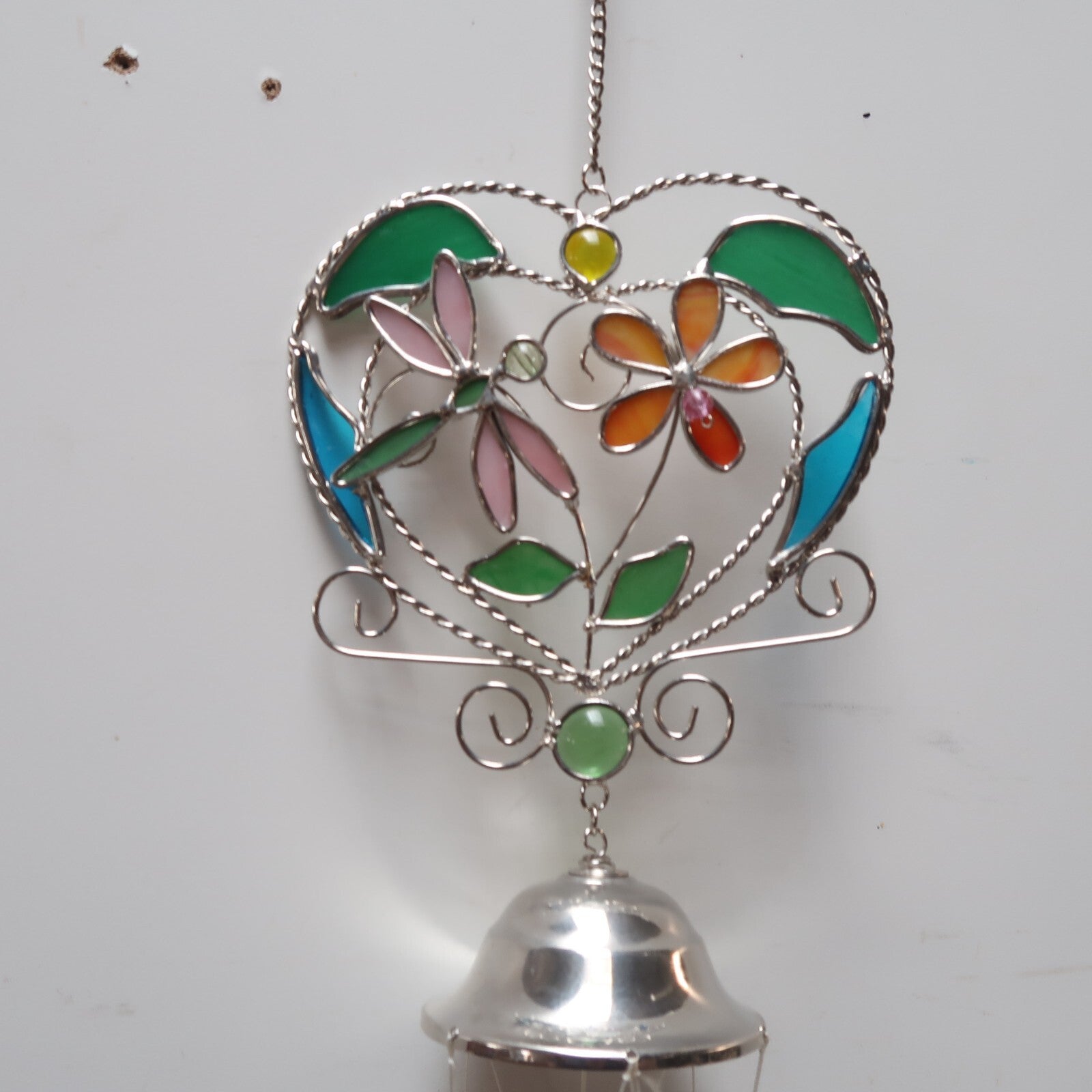 Stained Glass Metal Wind Chime L19"
