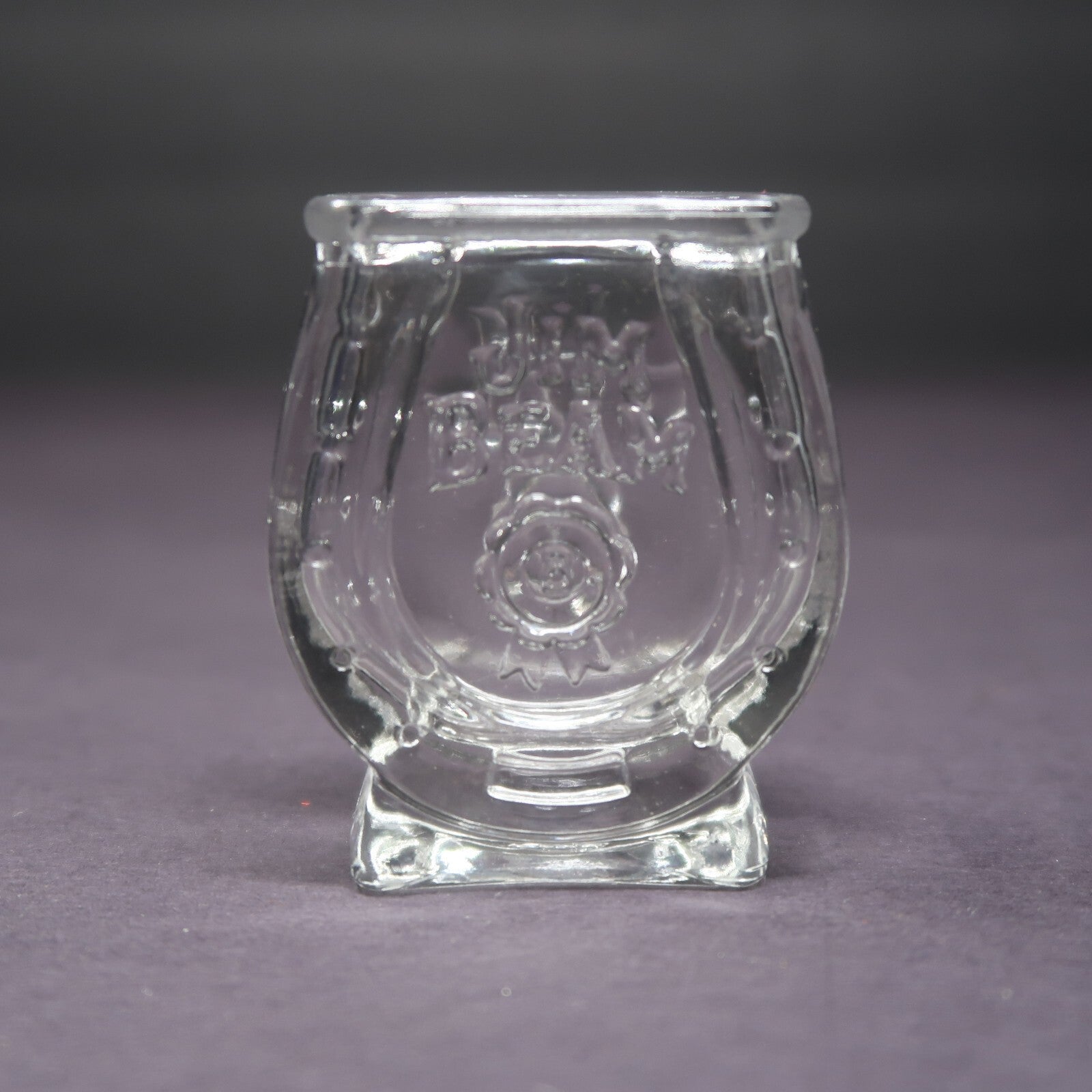 Jim Beam Horseshoe Shaped Shot Glass Toothpick Holder H 2.5"
