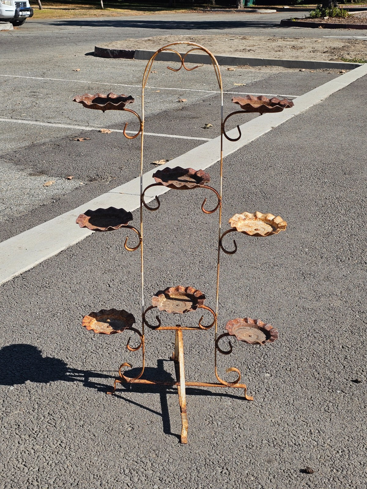 Vintage Rusty Multi Pot Stand 8-Plant Holder Stand 38"H